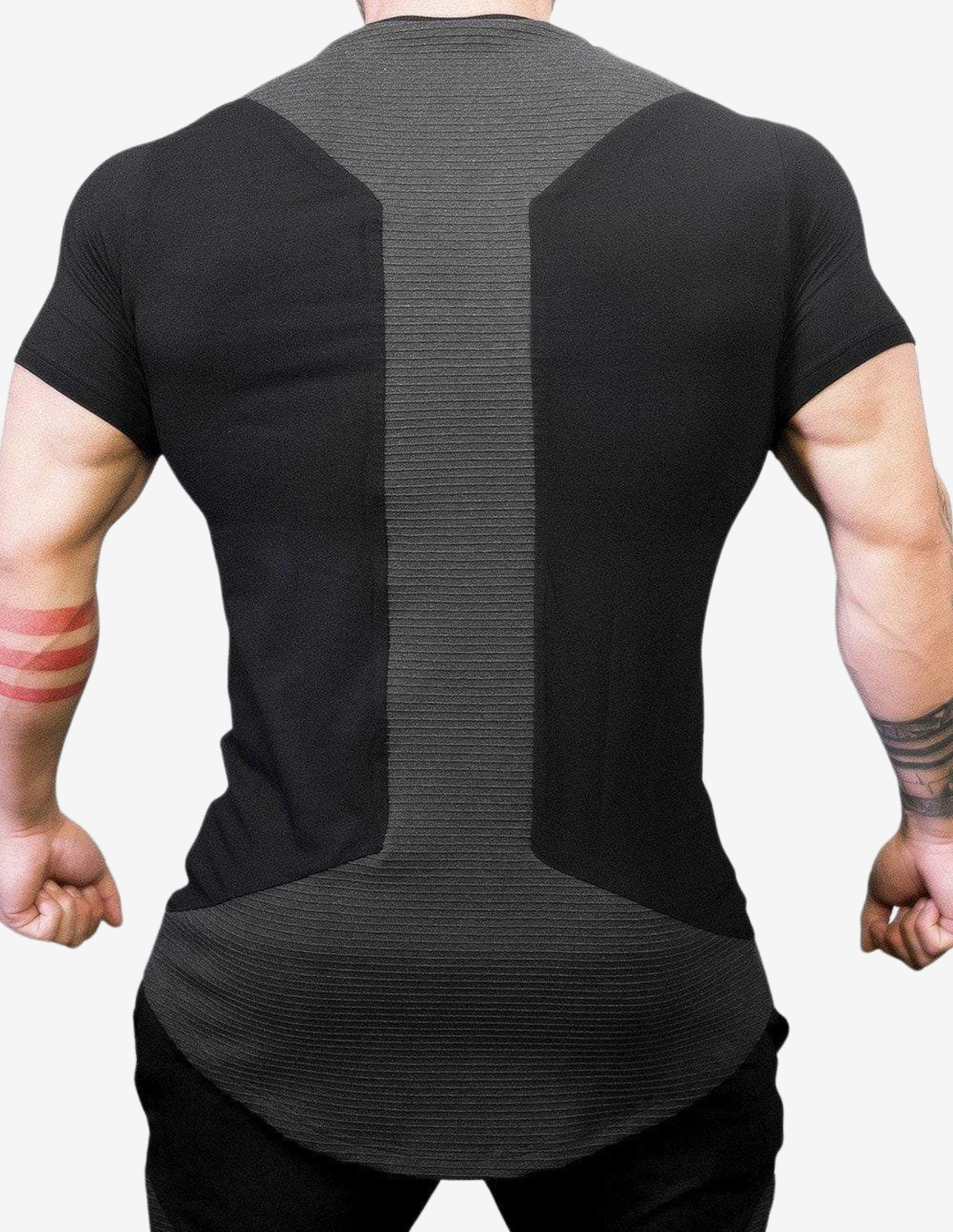 LIBER Shirt – Black & Dark grey-T-shirt Man-Body Engineers-Guru Muscle