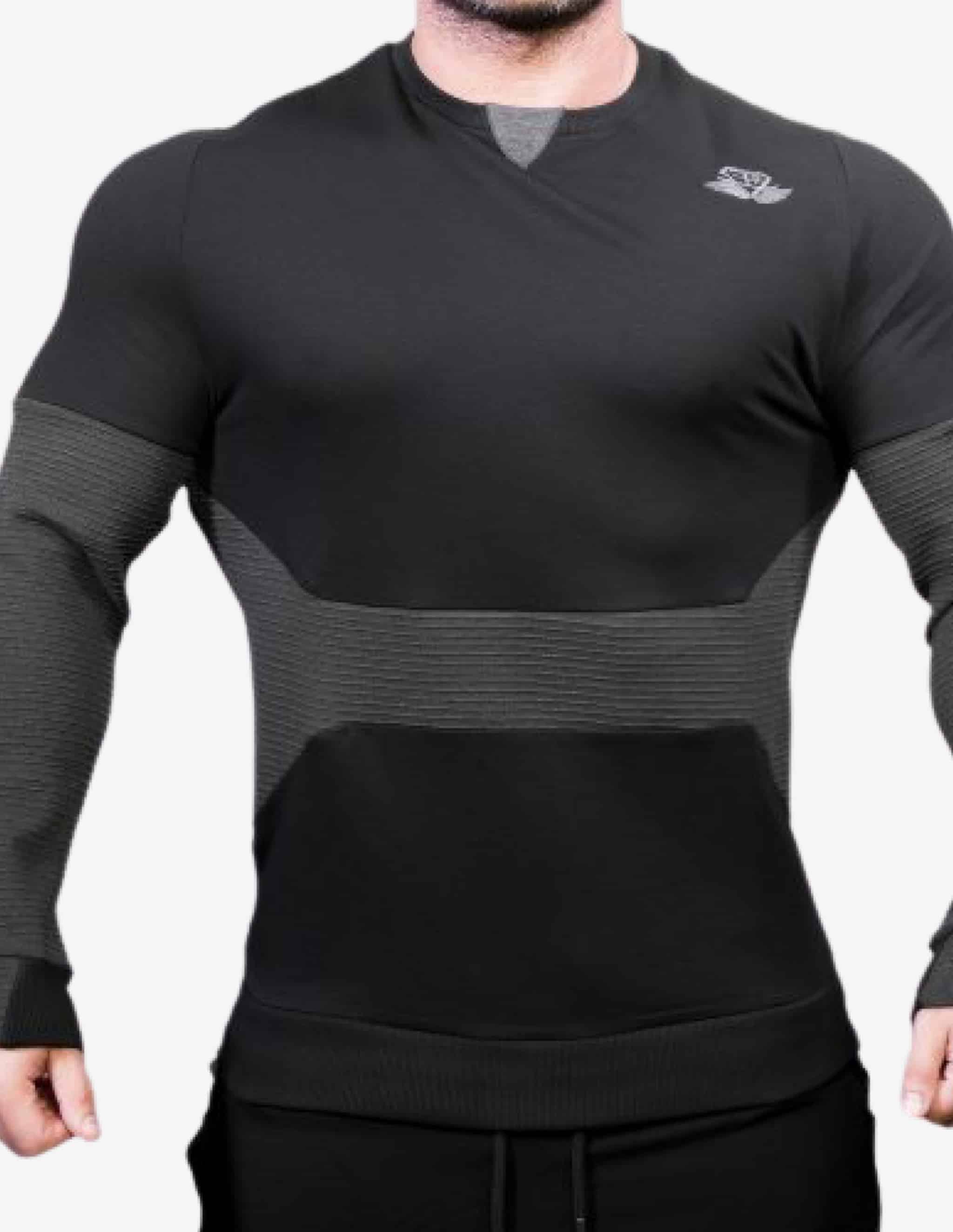 LIBER Vest – Black & Dark Grey-Hoodie Man-Body Engineers-Guru Muscle