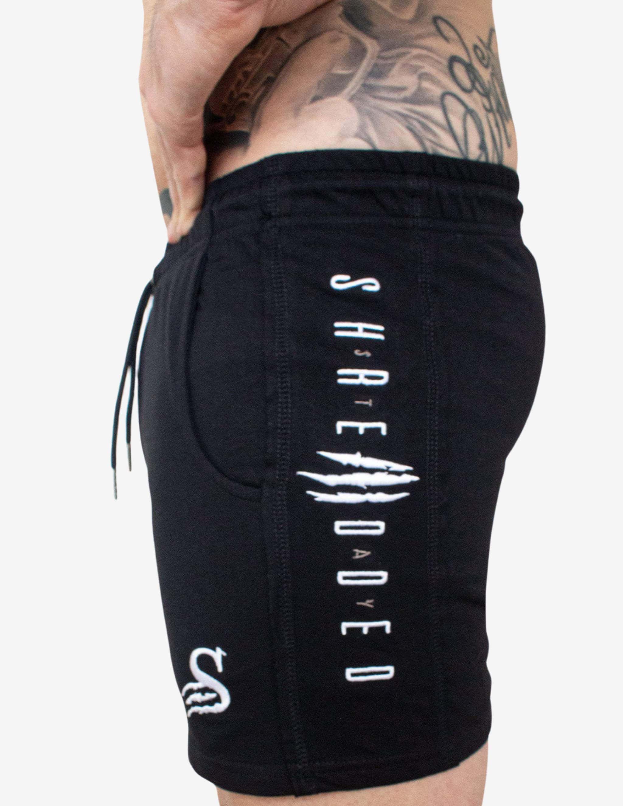 LIFT SHORTS gym bodybuilding Lifting short - BLACK / WHITE-Shorts Man-Stay Shredded-Guru Muscle