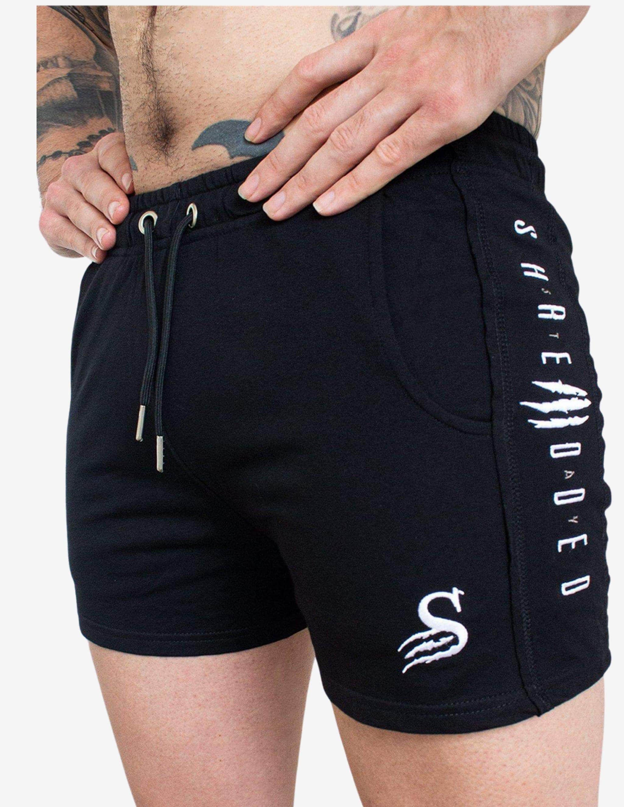 LIFT SHORTS gym bodybuilding Lifting short - BLACK / WHITE-Shorts Man-Stay Shredded-Guru Muscle