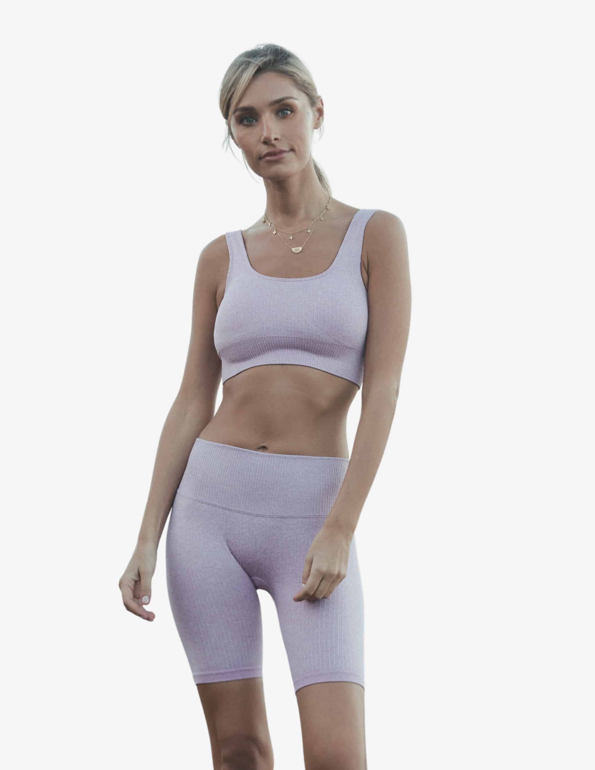 Lilac Seamless Biker Shorts-Shorts Woman-Bondi Crush-Guru Muscle