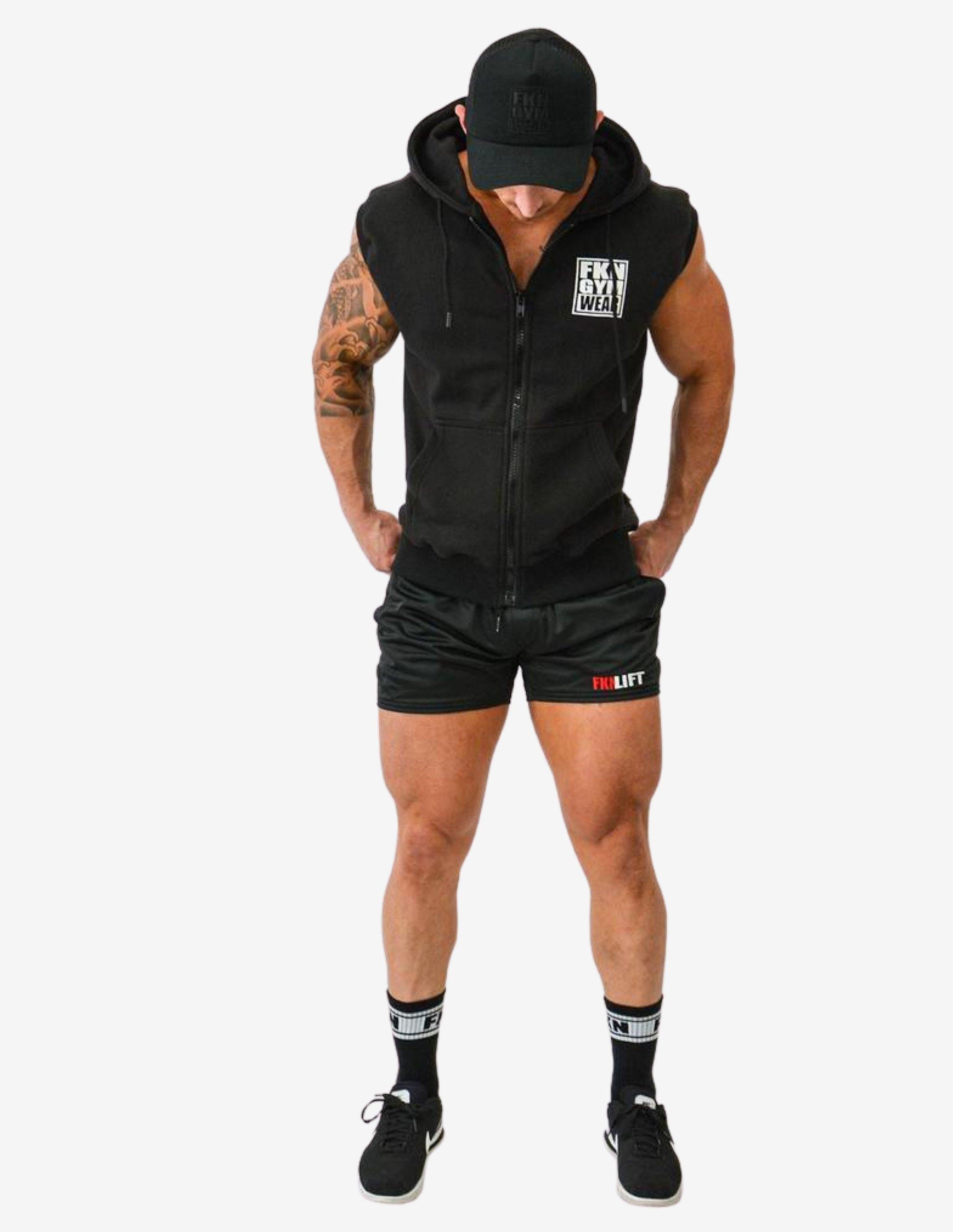 BLACK-Hoodie Man-FKN Gym Wear-Guru Muscle