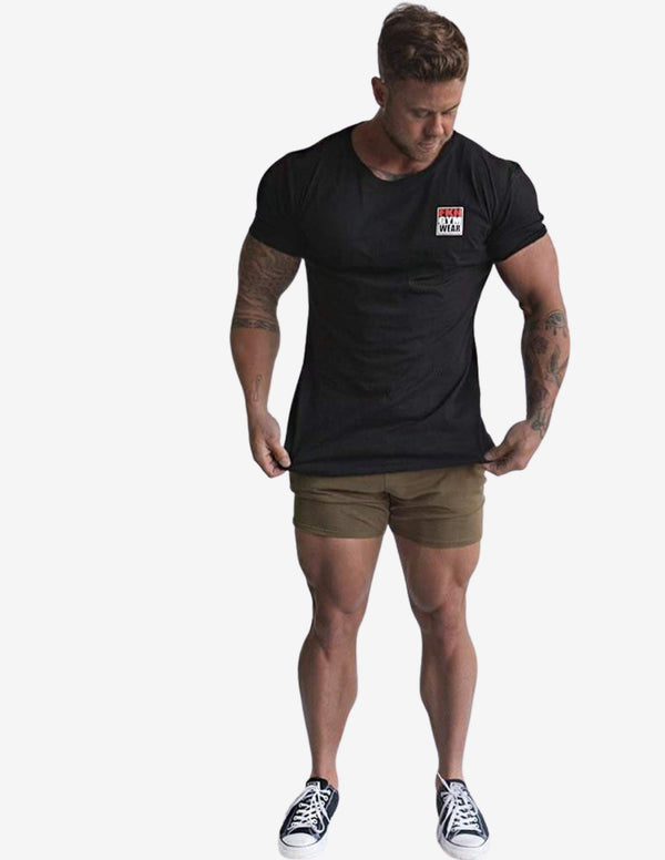 MEN'S GYM T-SHIRT | CLASSIC | BLACK-T-shirt Man-FKN Gym Wear-Guru Muscle
