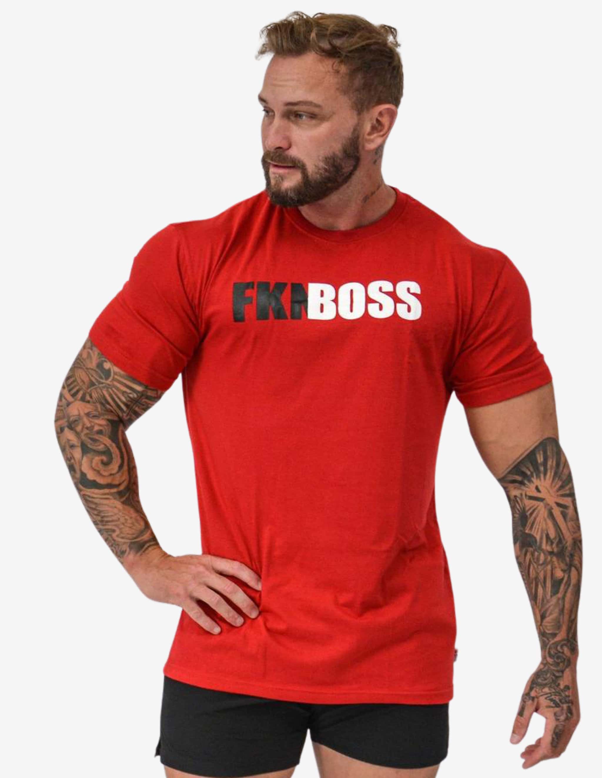 RED-T-shirt Man-FKN Gym Wear-Guru Muscle