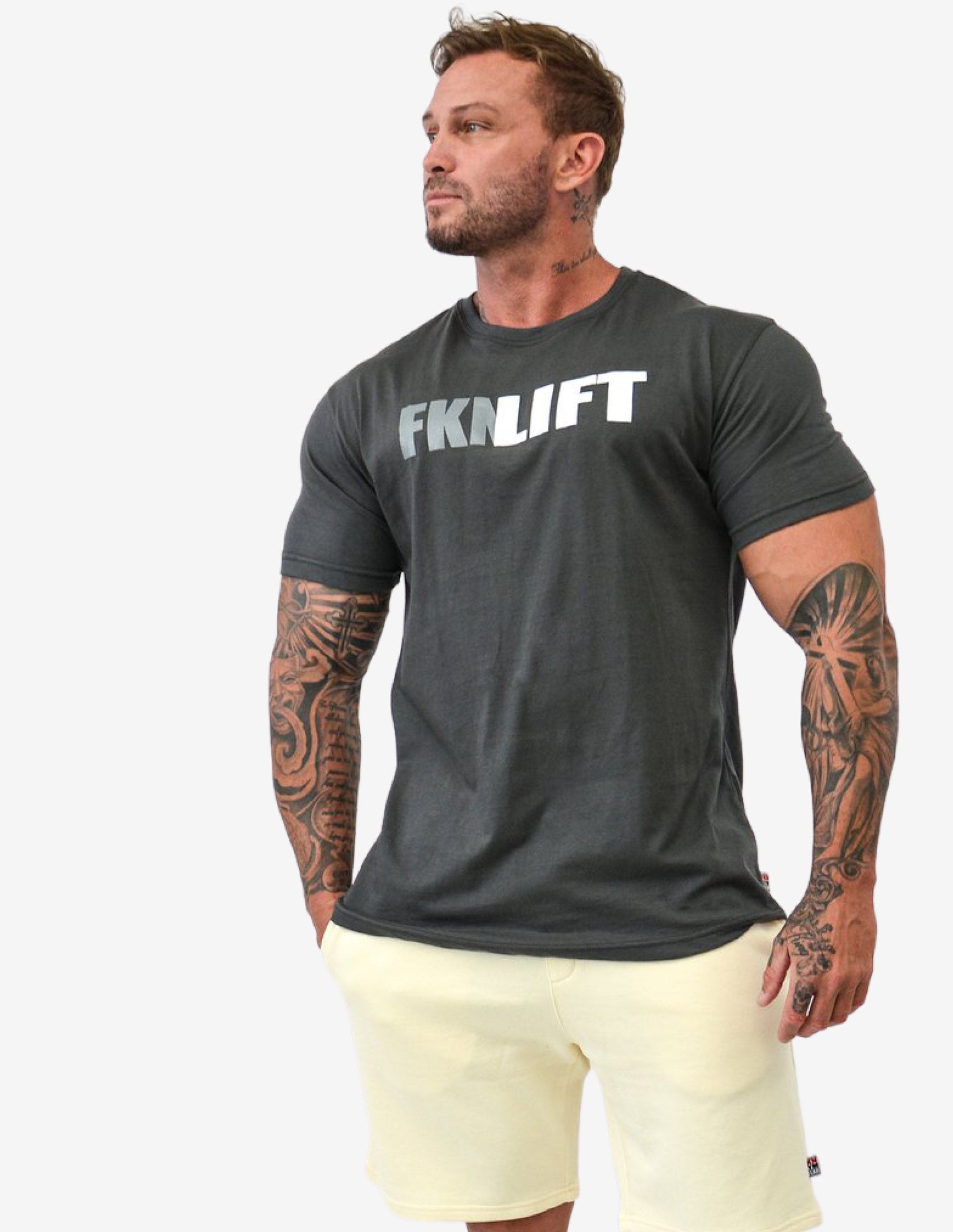 CHARCOAL-T-shirt Man-FKN Gym Wear-Guru Muscle