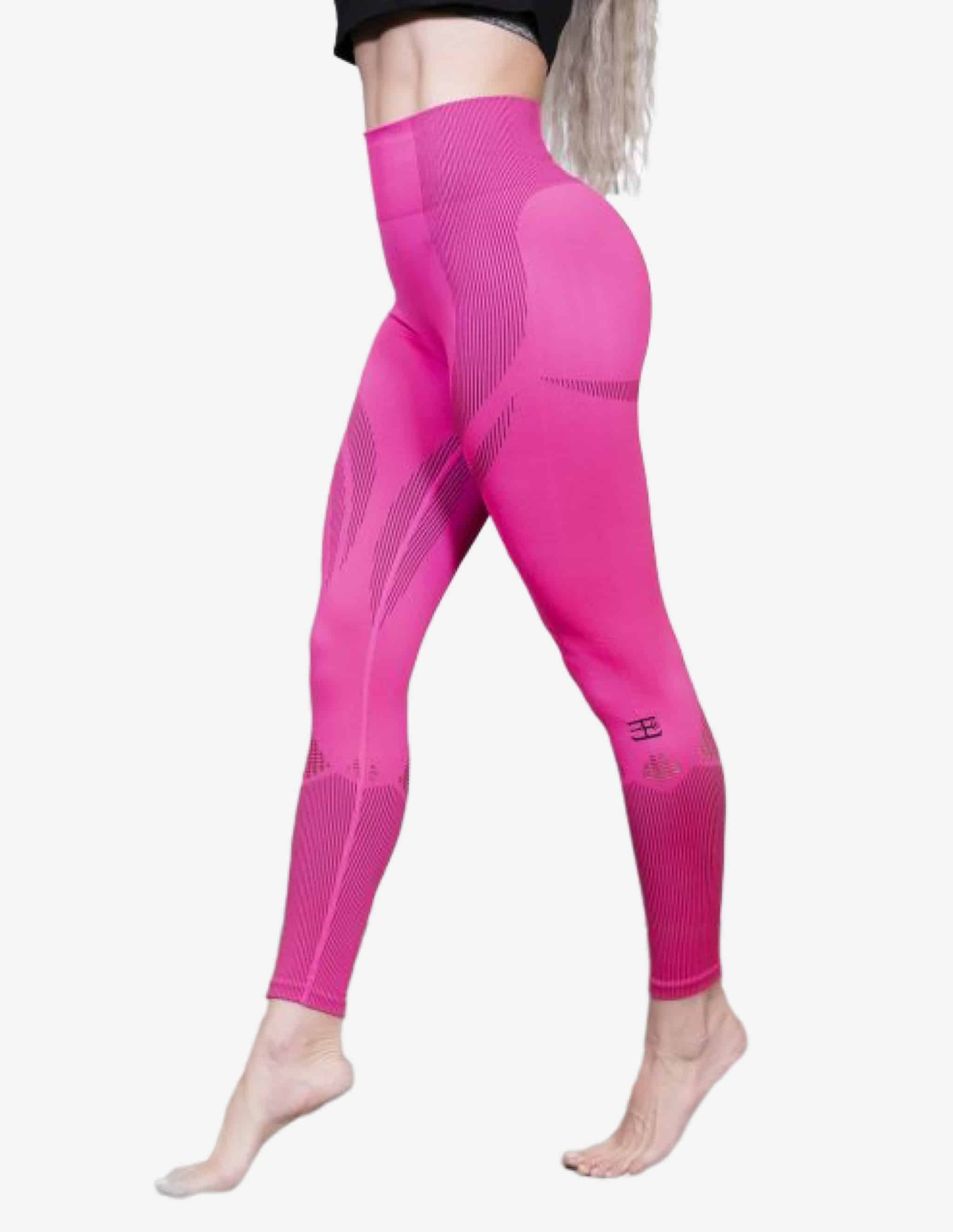 MINERVA Seamless Legging – Fuchsia Pink / Black-Leggings-Body Engineers-Guru Muscle