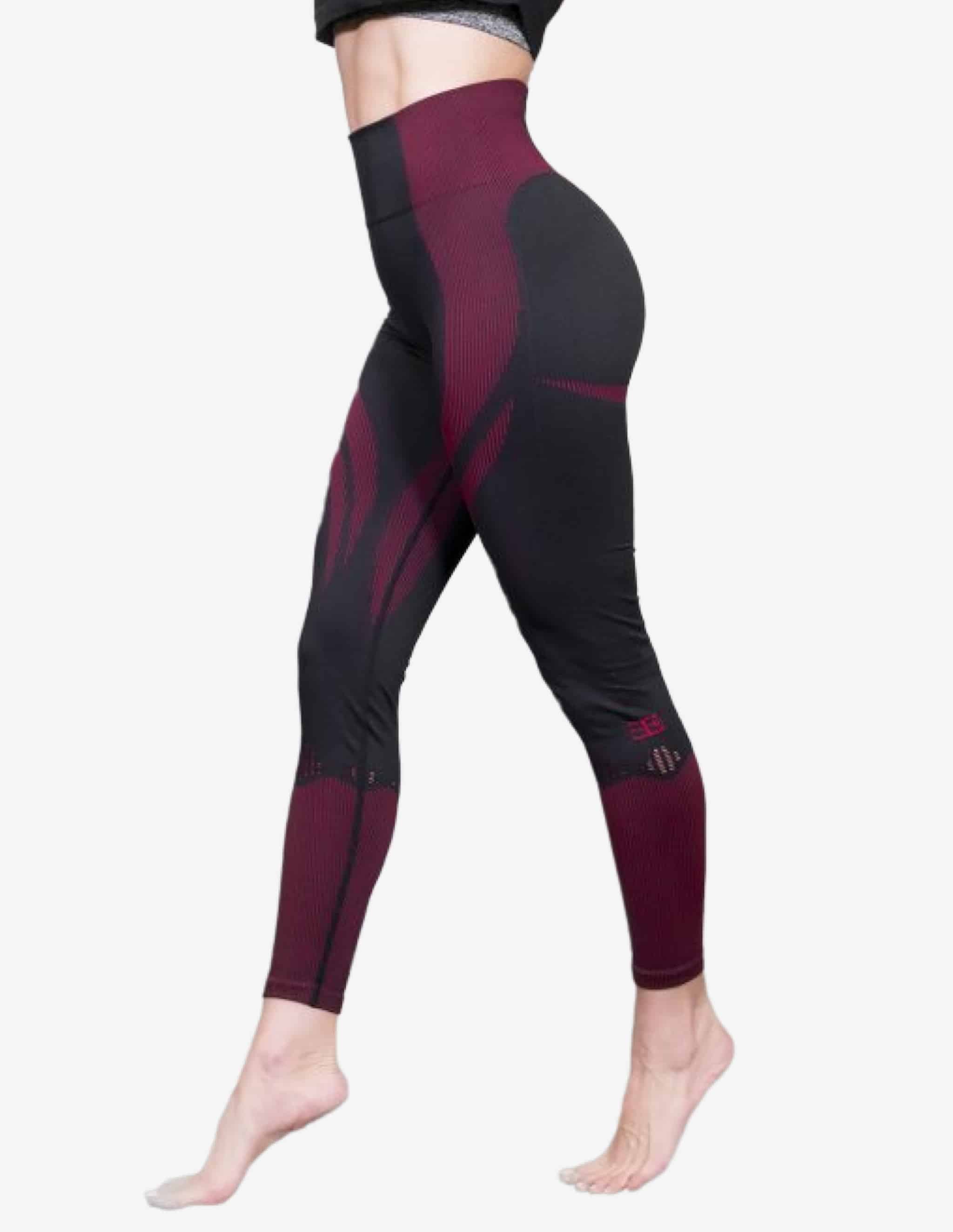 MINERVA Seamless Legging High Waist – Black / Red-Leggings-Body Engineers-Guru Muscle