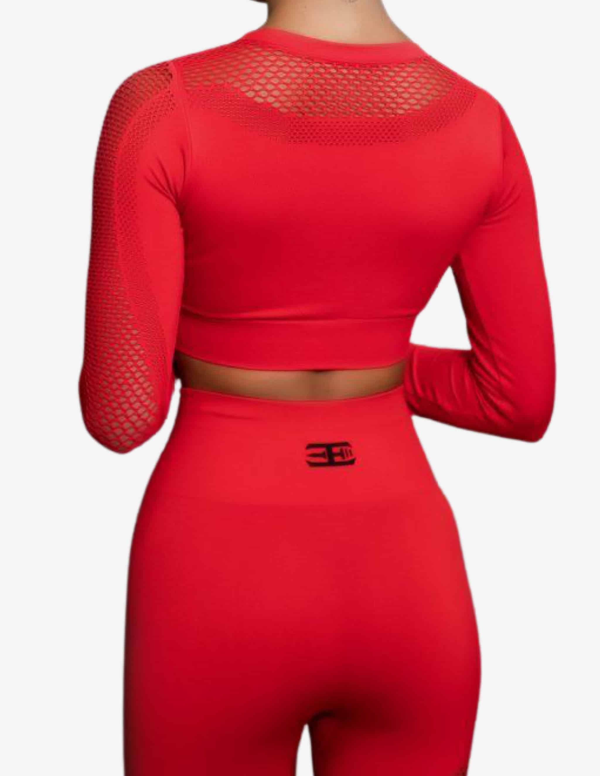 Motus Seamless Crop top – FIRE RED-Crop Top-Body Engineers-Guru Muscle