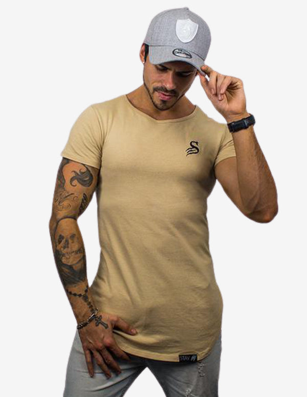 Muscle T-shirt - Sand-T-shirt Man-Stay Shredded-Guru Muscle