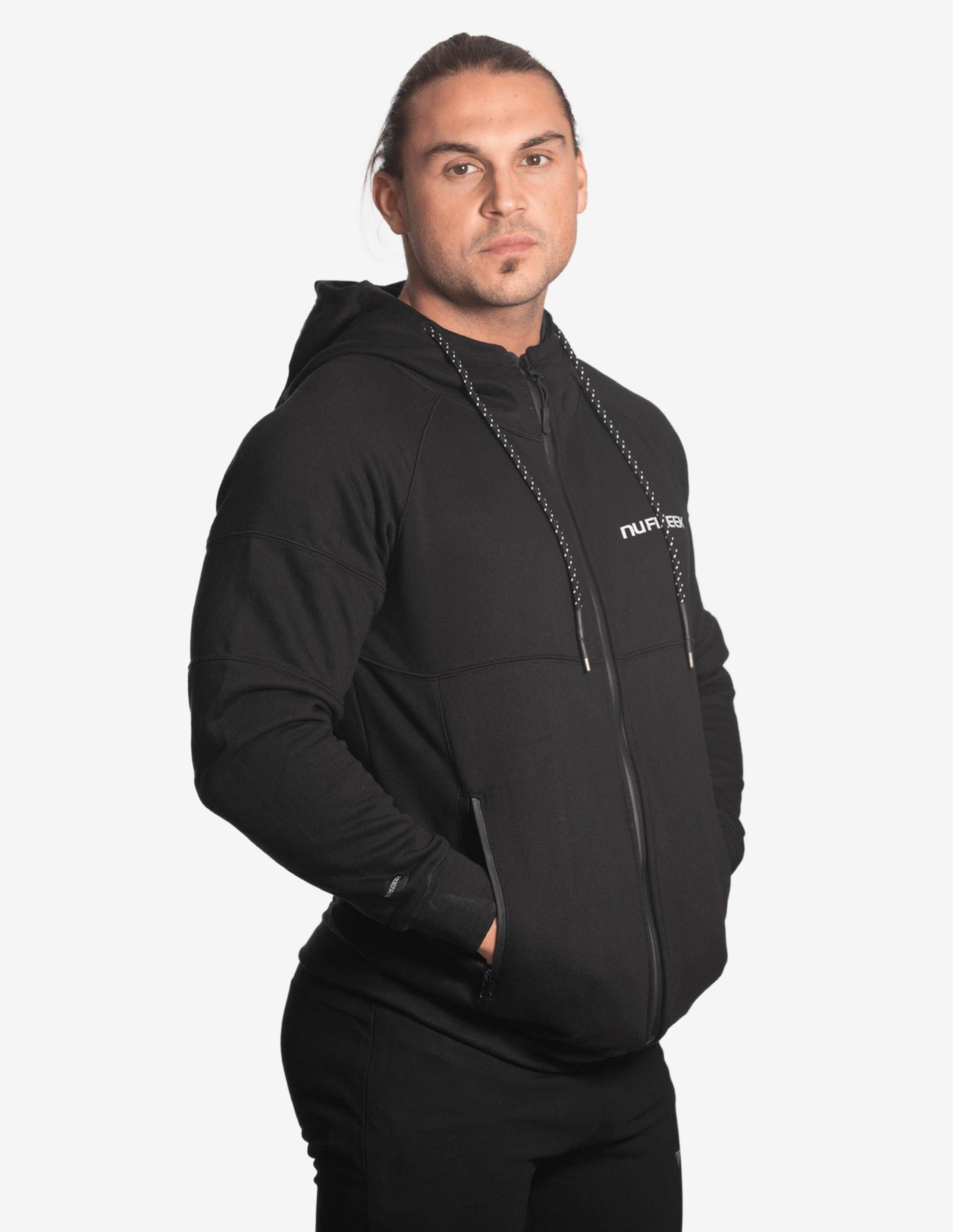 NU IMPACT HOODIE BLACK-Hoodie Man-NU FIZEEK-Guru Muscle