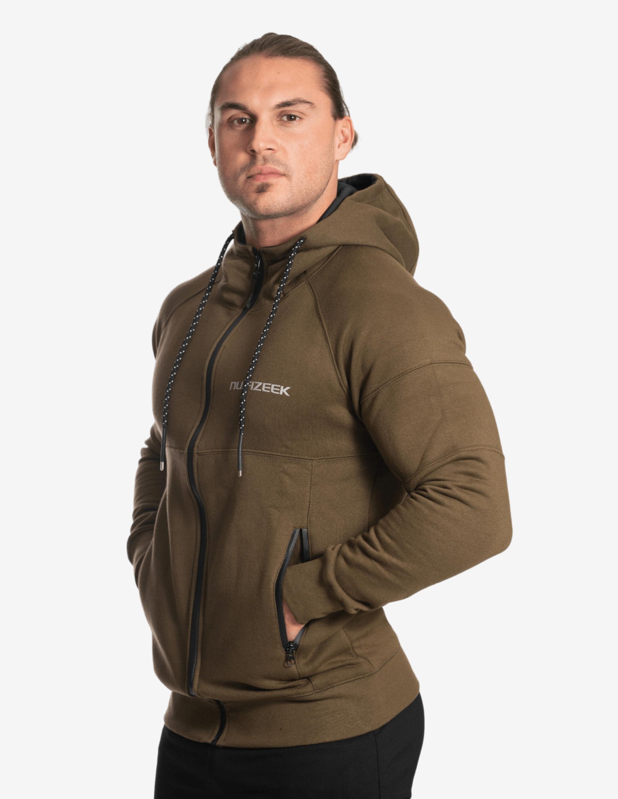 NU IMPACT HOODIE BROWN-Hoodie Man-NU FIZEEK-Guru Muscle