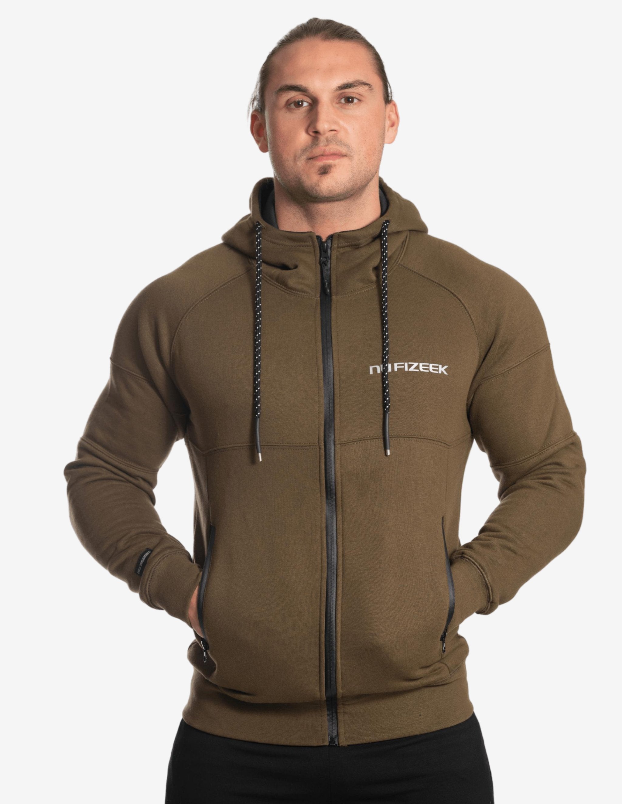 NU IMPACT HOODIE BROWN-Hoodie Man-NU FIZEEK-Guru Muscle