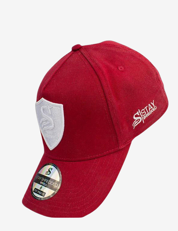 Premium Crest A-frame Hat Cap - Red-Snapback-Stay Shredded-Guru Muscle