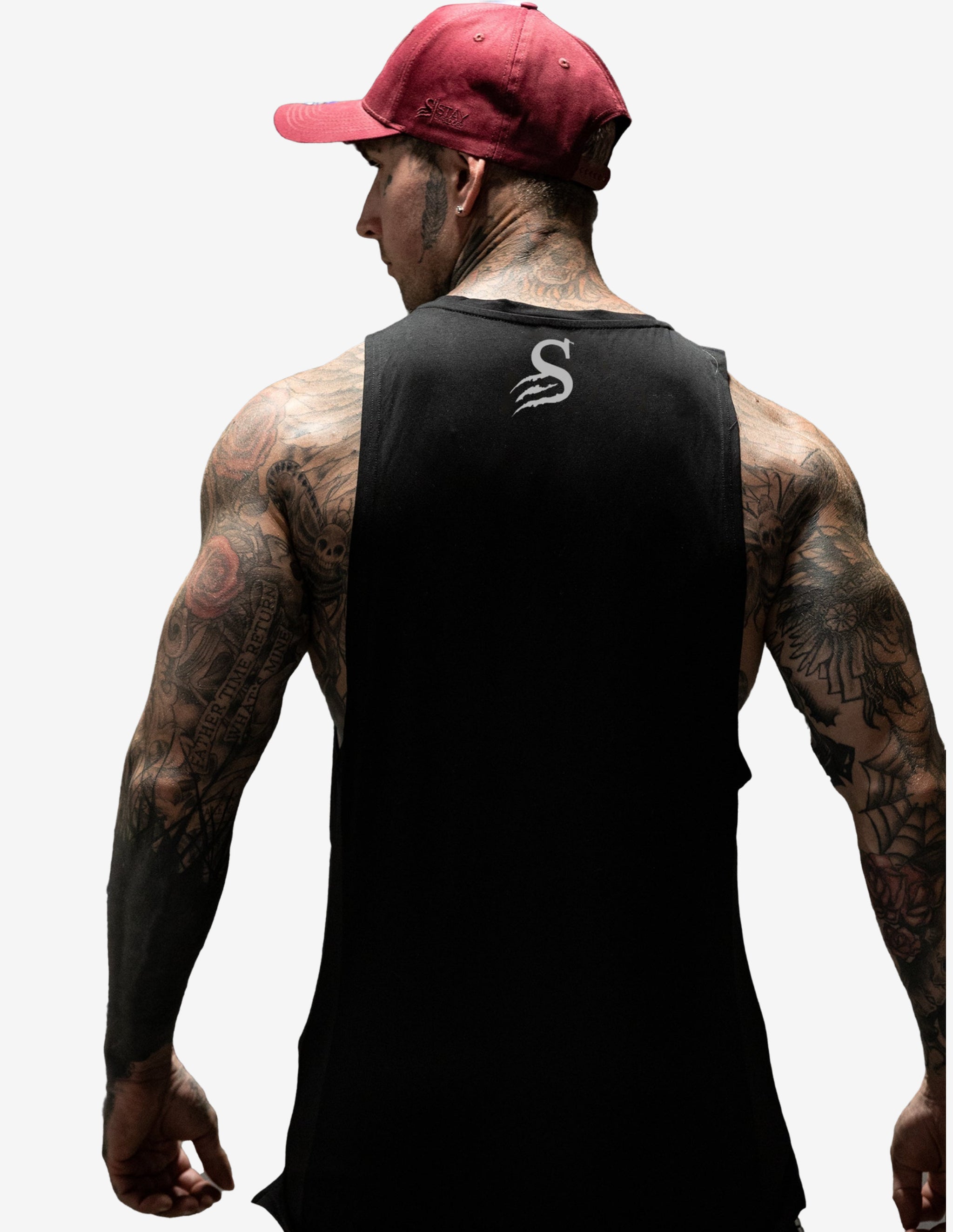 Reflective Mesh Hybrid Tank Black-Tank Man-Stay Shredded-Guru Muscle