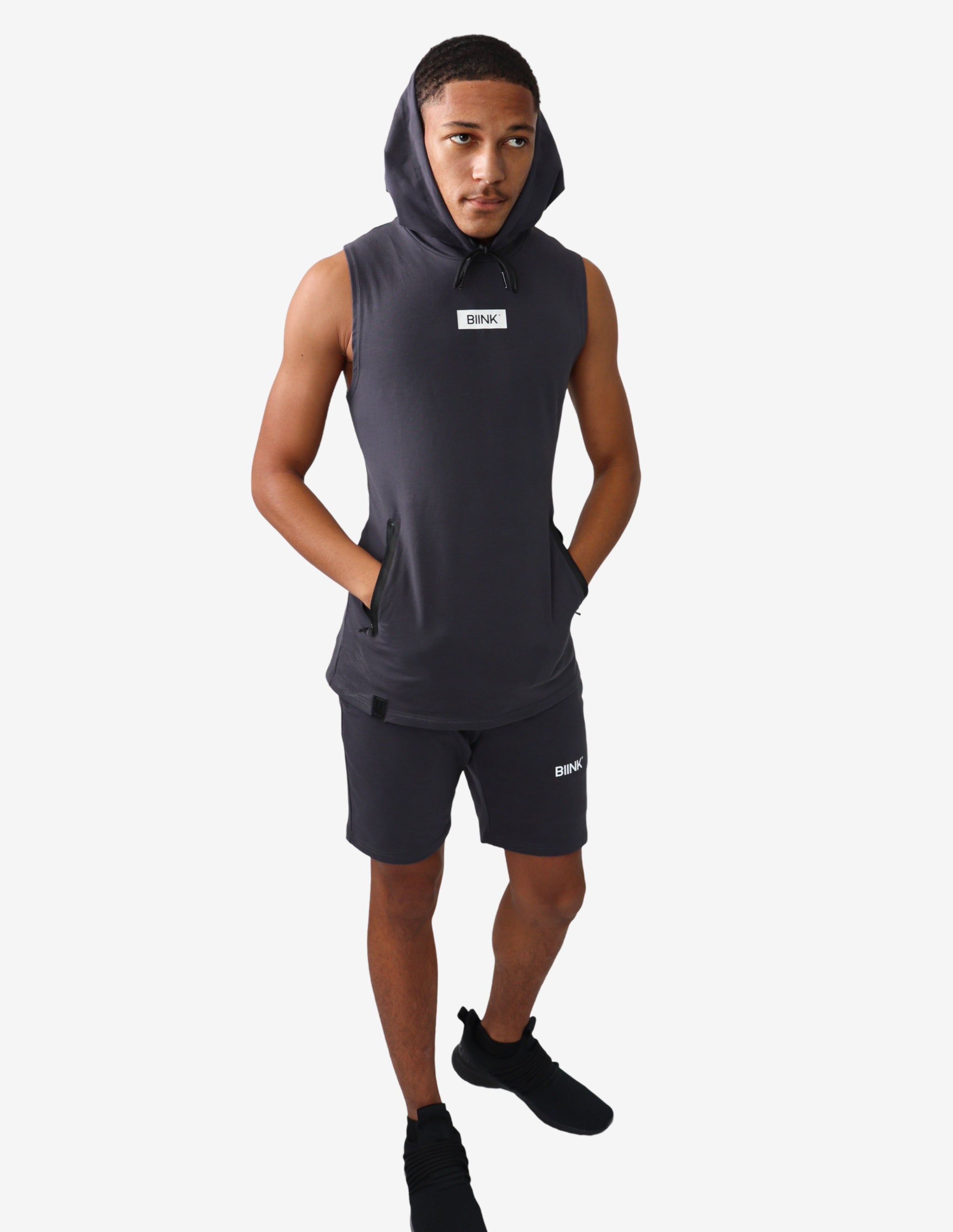 Regal Fitted Shorts - Stealth Grey-Short Sets-Biink Athleisure-Guru Muscle
