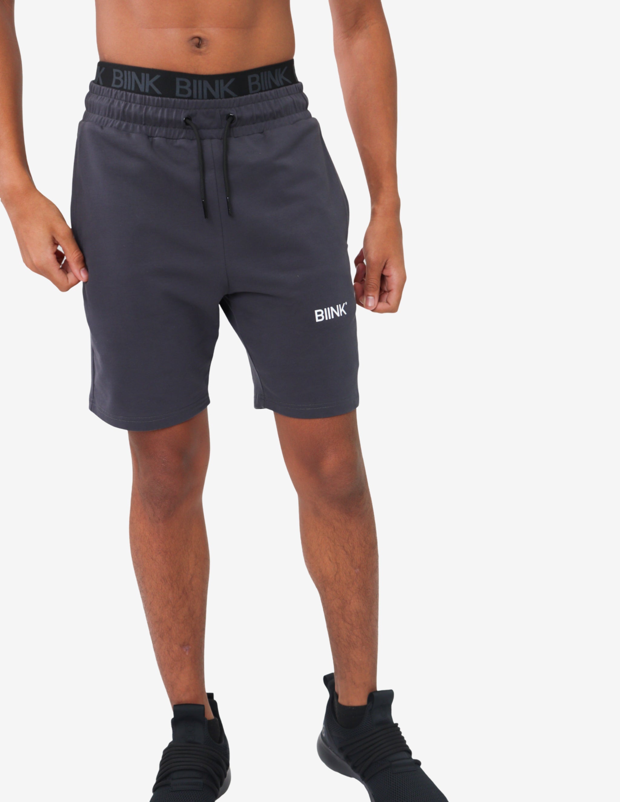 Regal Fitted Shorts - Stealth Grey-Short Sets-Biink Athleisure-Guru Muscle