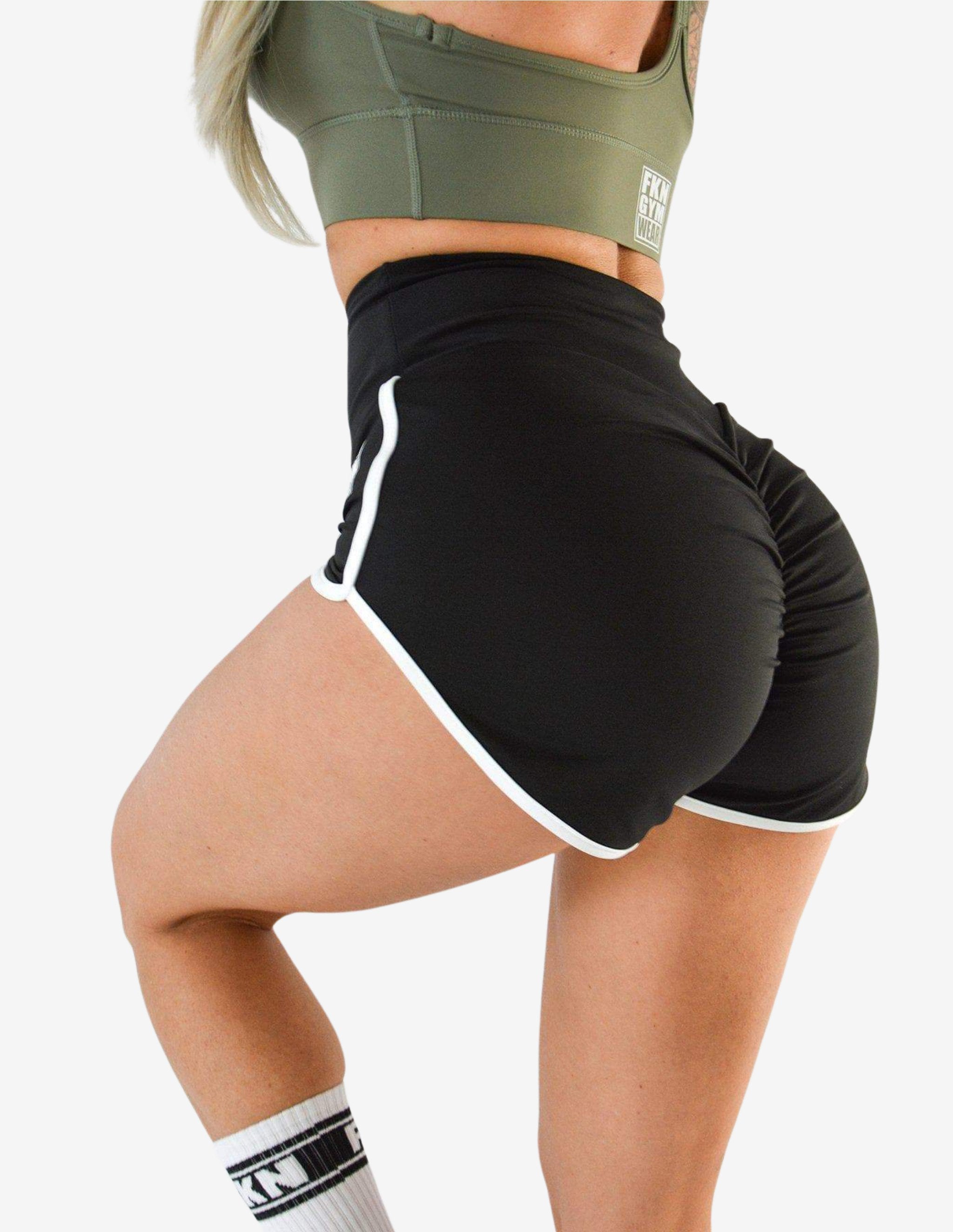 Retro Scrunch Bum Gym Shorts-Shorts Woman-FKN Gym Wear-Guru Muscle