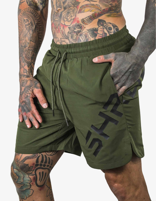 SHRDD Impact - Midcut shorts - Khaki Green-Shorts Man-Stay Shredded-Guru Muscle