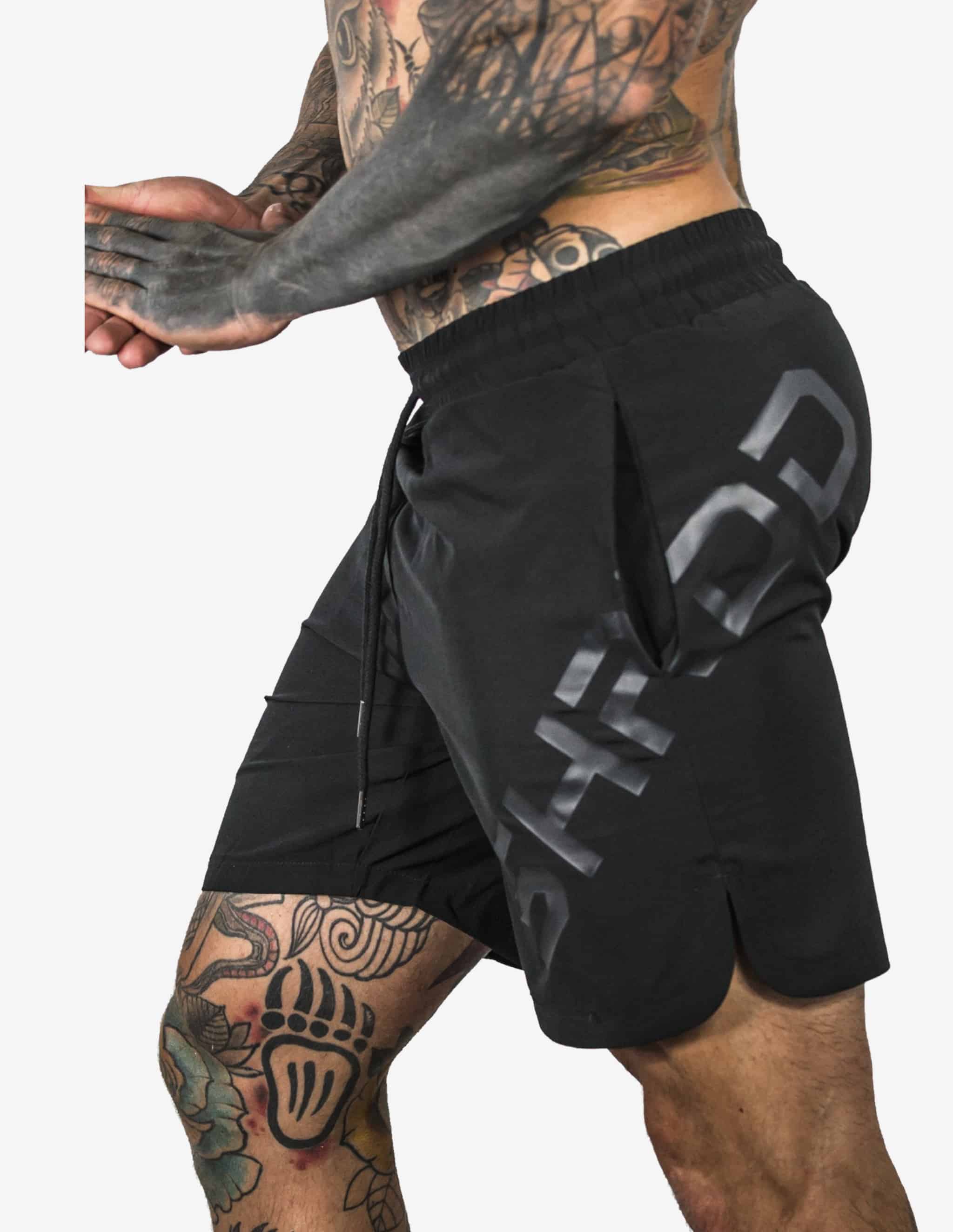 SHRDD Shorts Stealth Black-Shorts Man-Stay Shredded-Guru Muscle