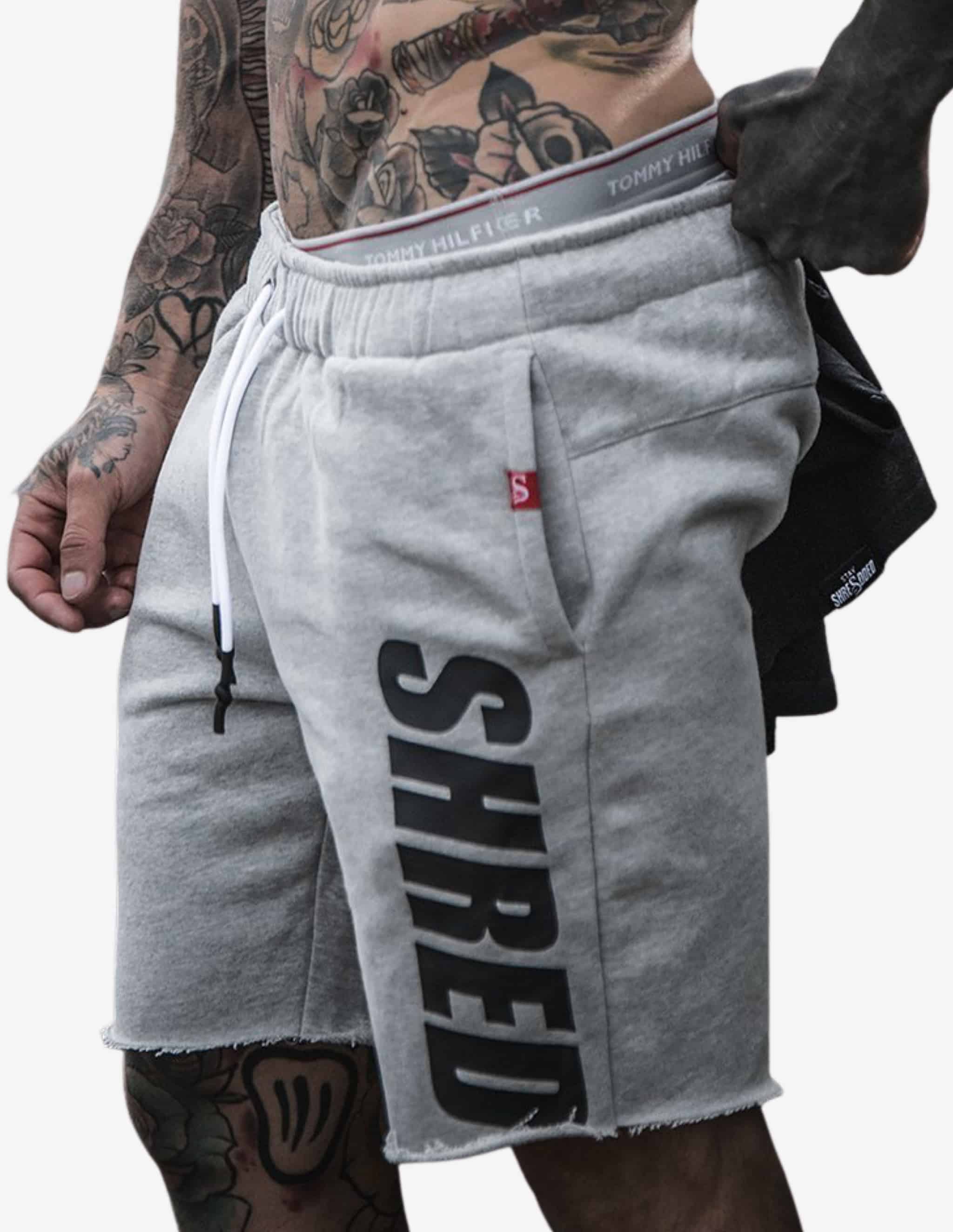 SHREDDED - Raw Fleece Shorts - Grey-Shorts Man-Stay Shredded-Guru Muscle