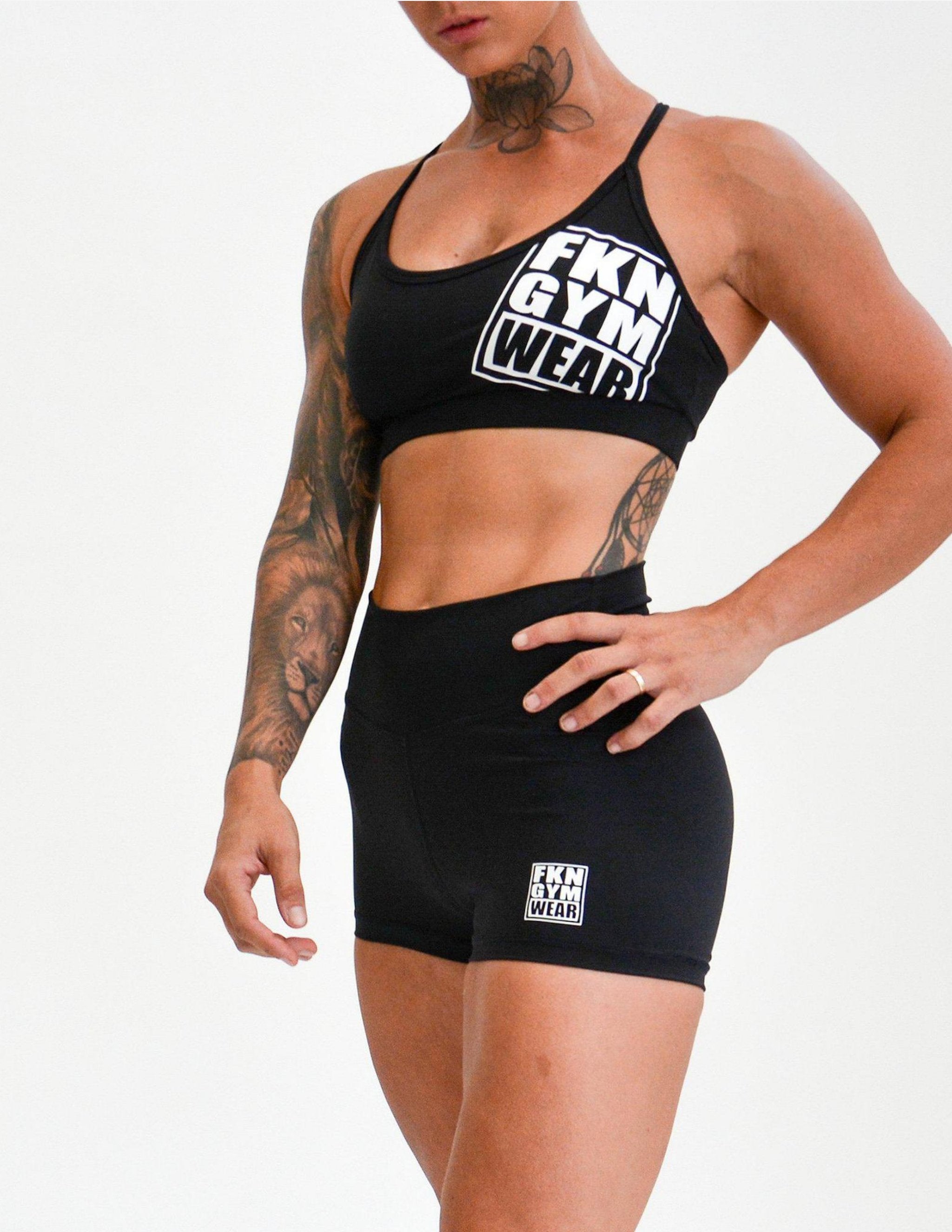 Black-Shorts Woman-FKN Gym Wear-Guru Muscle