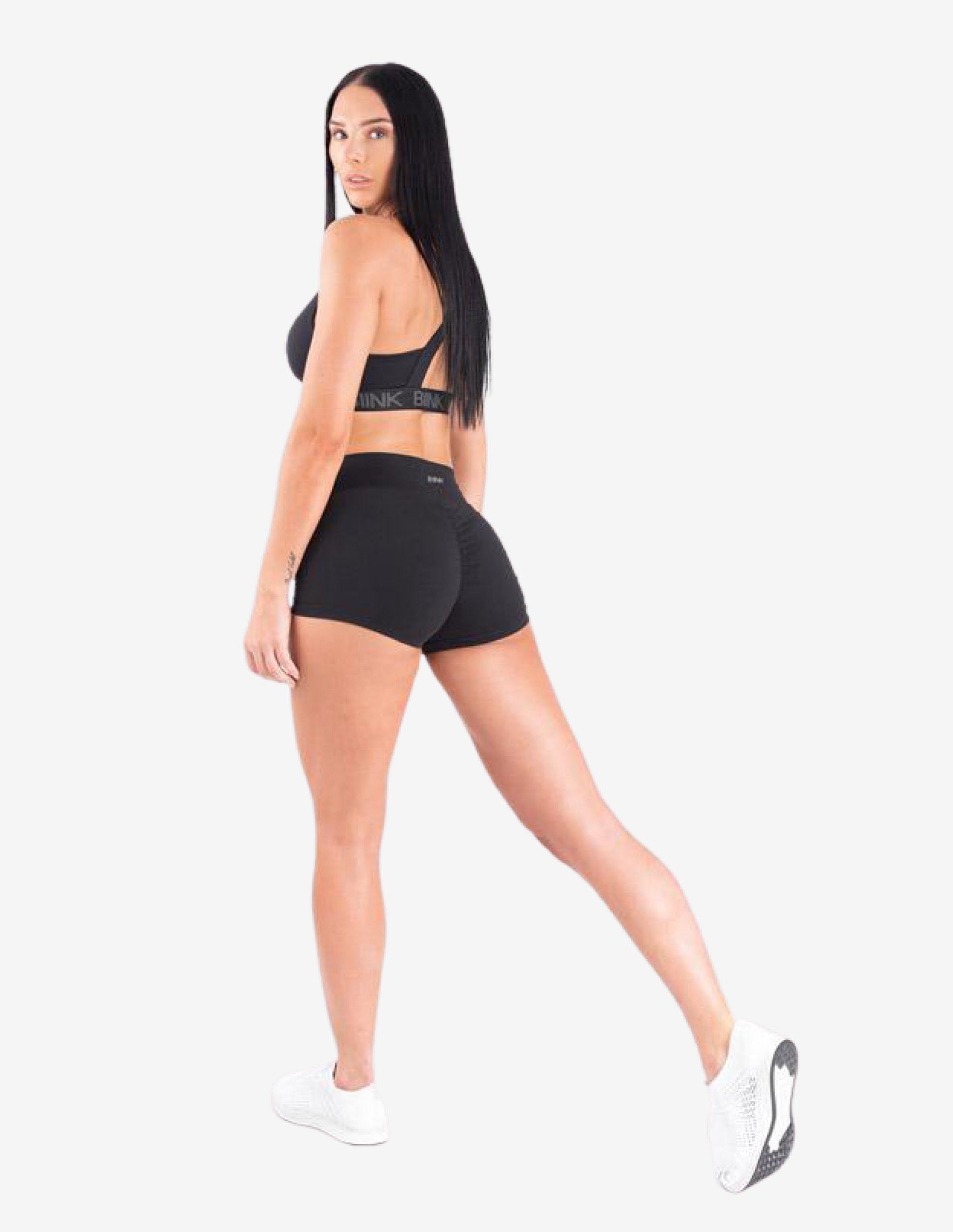 Scrunch Shorts - Black-Shorts Woman-Biink Athleisure-Guru Muscle