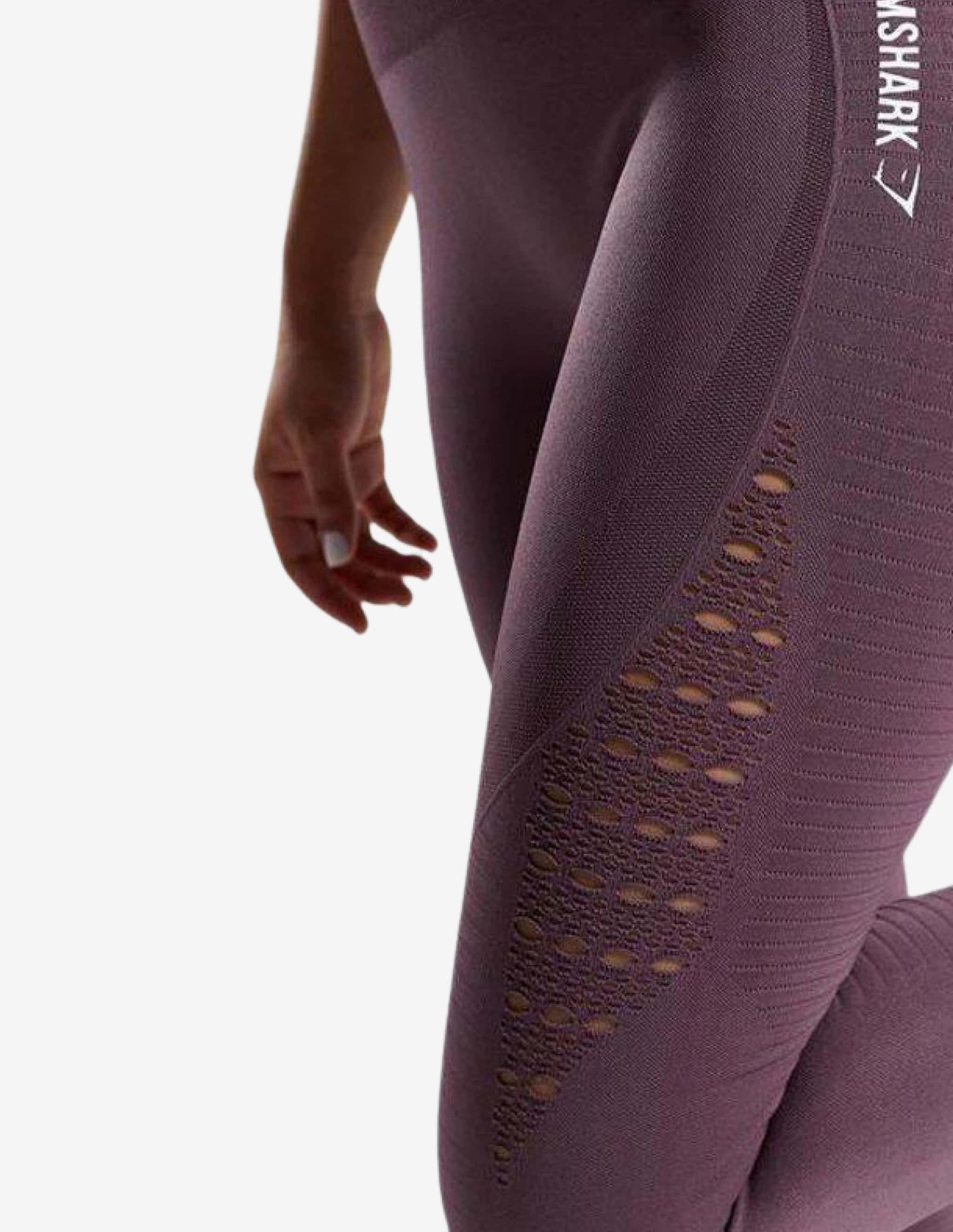 Seamless Energy High Waisted Leggings Purple Wash-Leggings-Gymshark-Guru Muscle