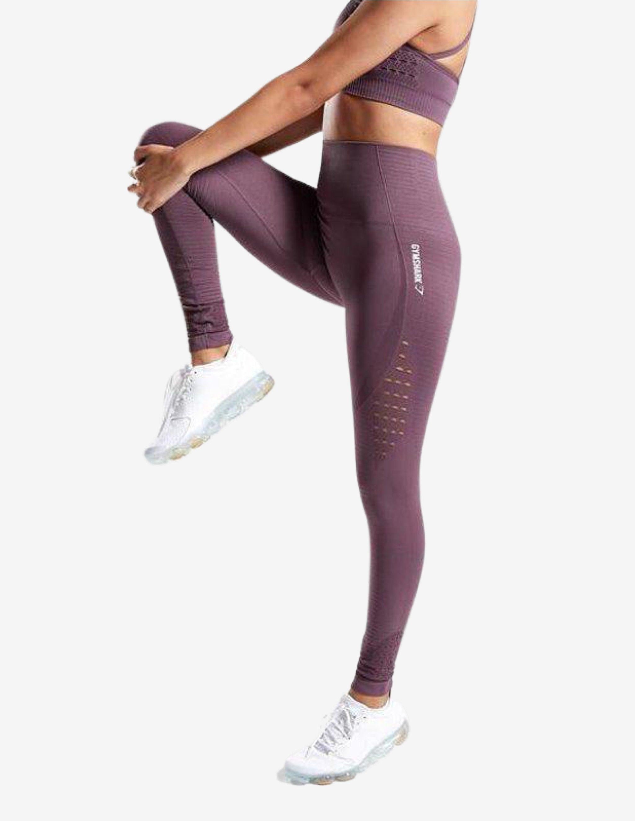 Seamless Energy High Waisted Leggings Purple Wash-Leggings-Gymshark-Guru Muscle