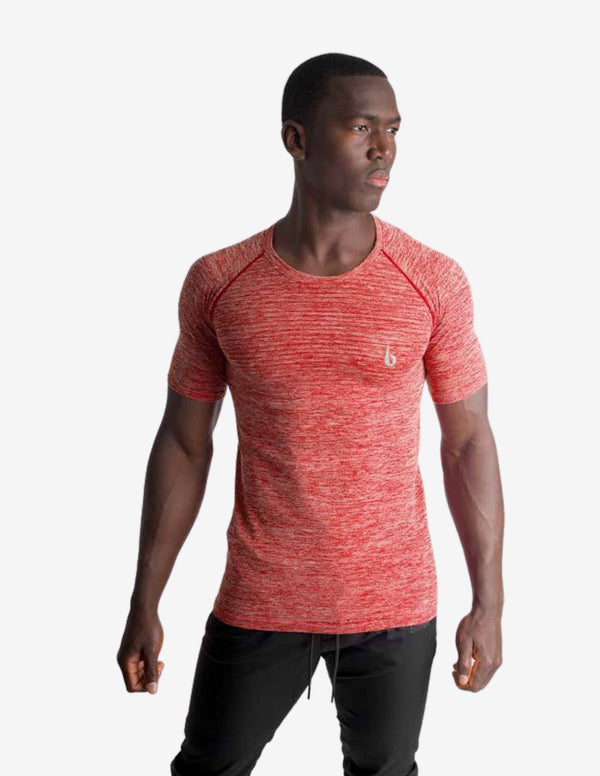 Seamless Knit Shirt - Crimson Marl-T-shirt Man-Biink Athleisure-Guru Muscle
