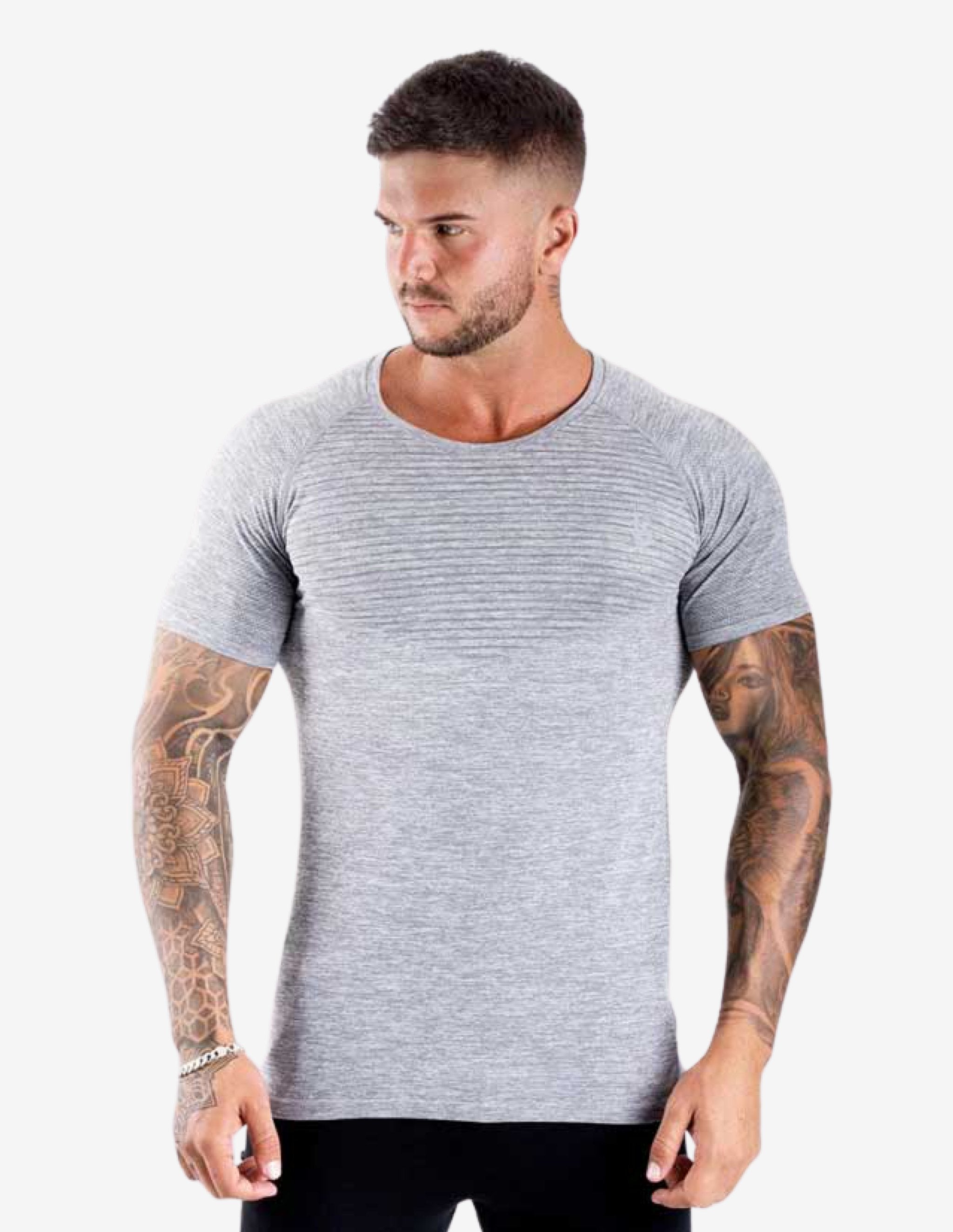 Seamless Knit Shirt - Slate-T-shirt Man-Biink Athleisure-Guru Muscle