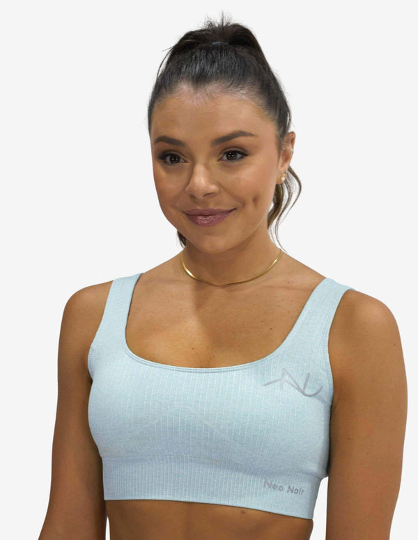 Seamless Ribbed Crop Light Blue-Sport Bra-Neo Noir-Guru Muscle