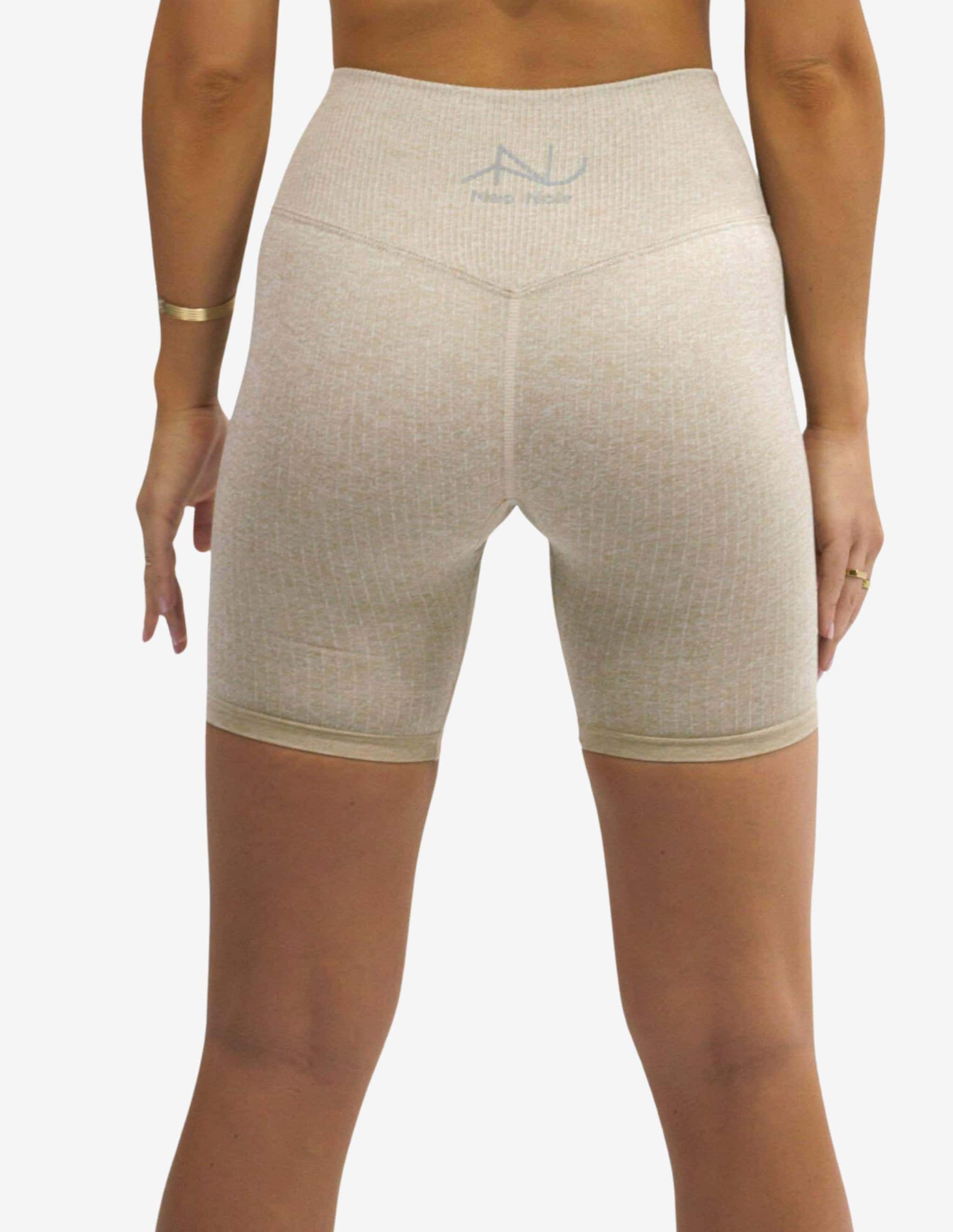 Seamless Ribbed Short Taupe-Shorts Woman-Neo Noir-Guru Muscle