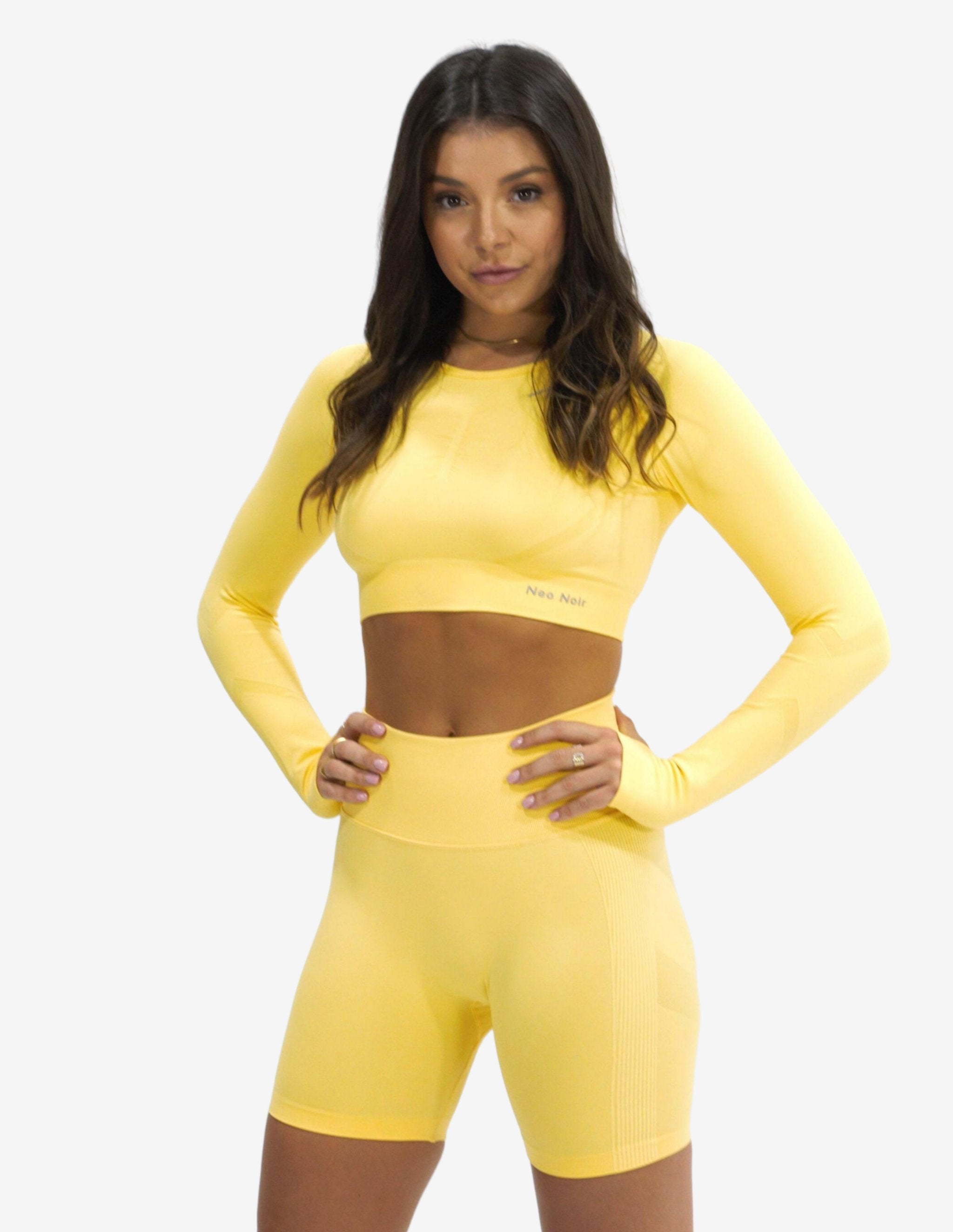 Seamless Scrunch Short Yellow-Shorts Woman-Neo Noir-Guru Muscle