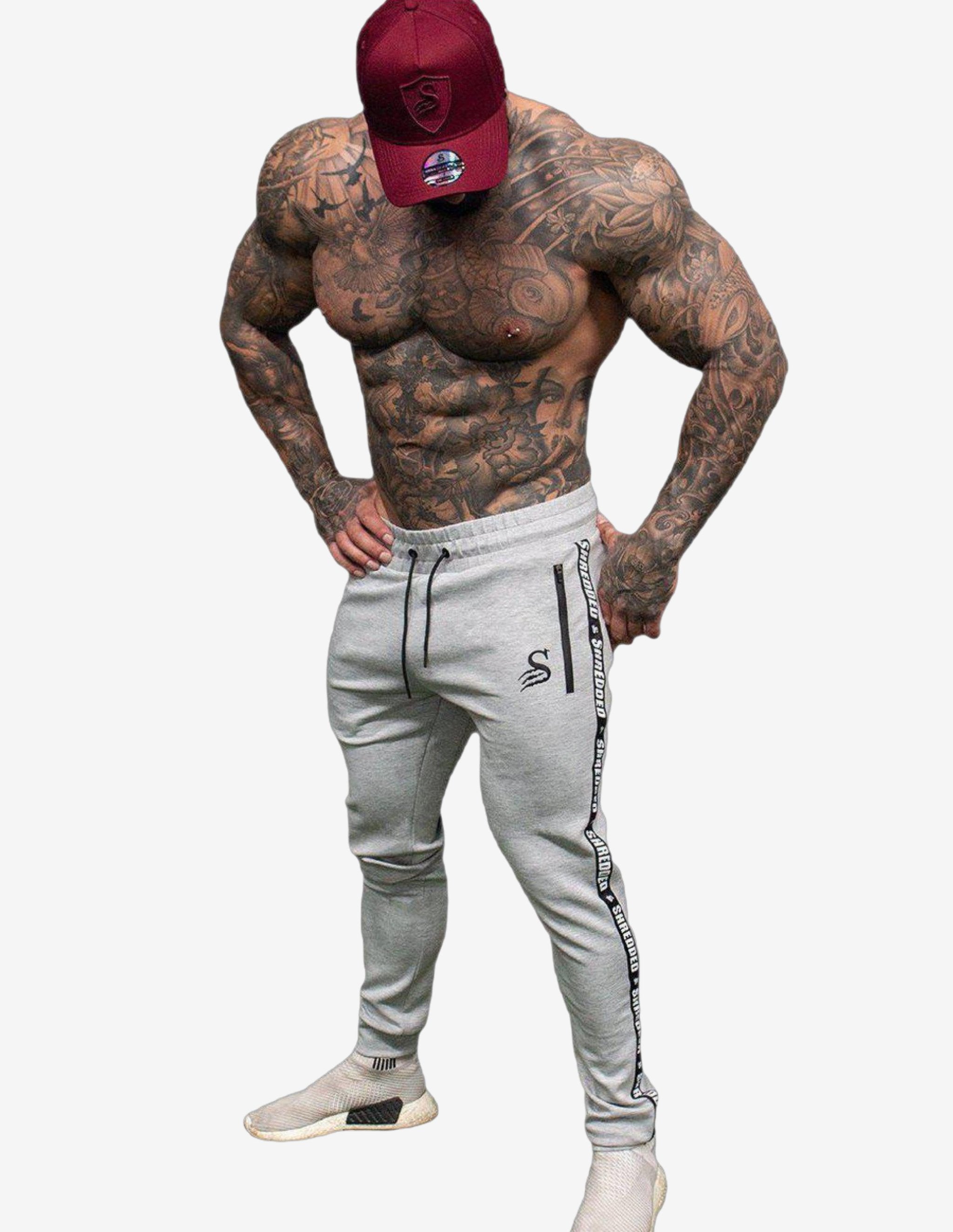 Shredded Joggers - Unisex - Grey-Bottom Man-Stay Shredded-Guru Muscle