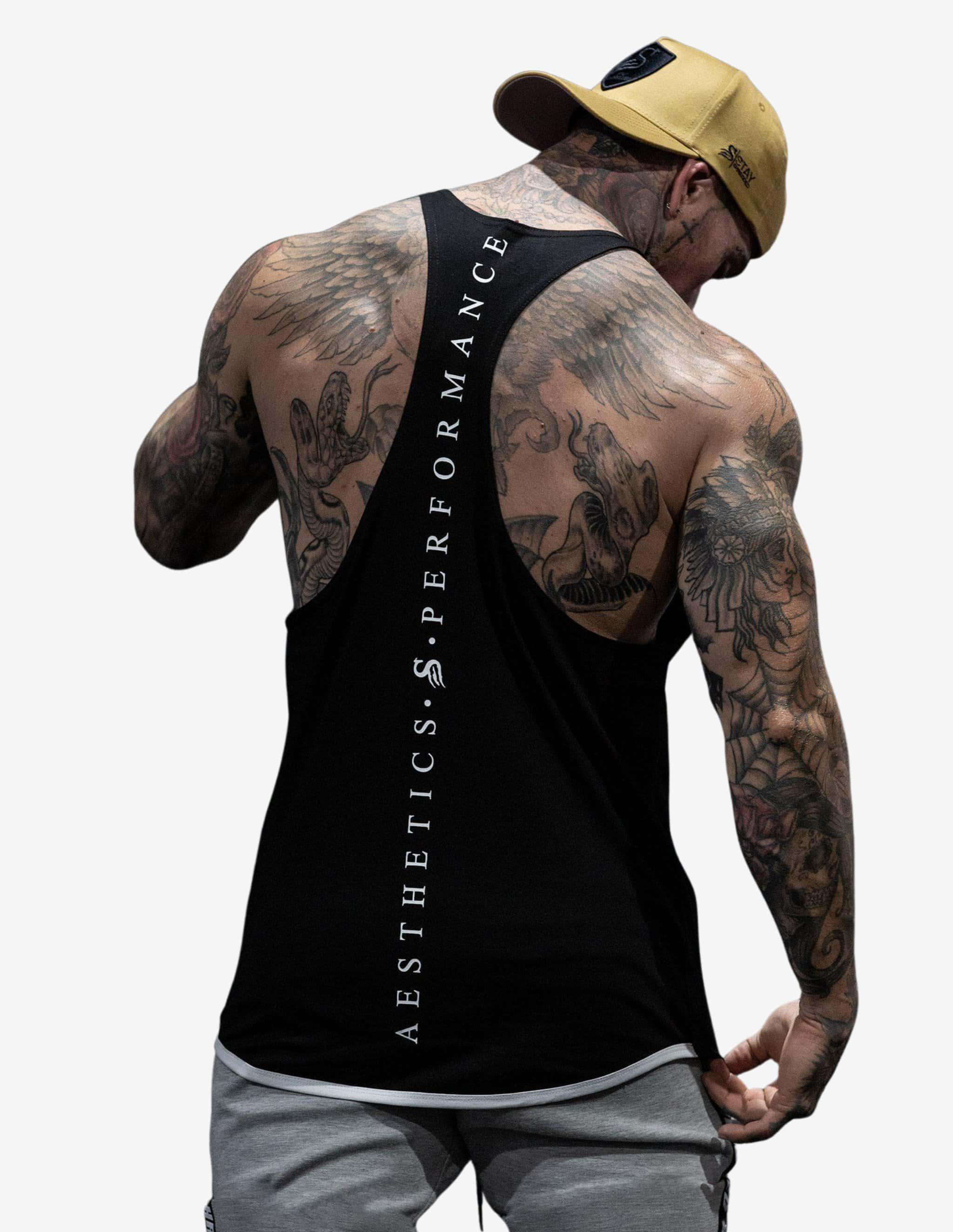 Signature singlet Black/White-Tank Man-Stay Shredded-Guru Muscle