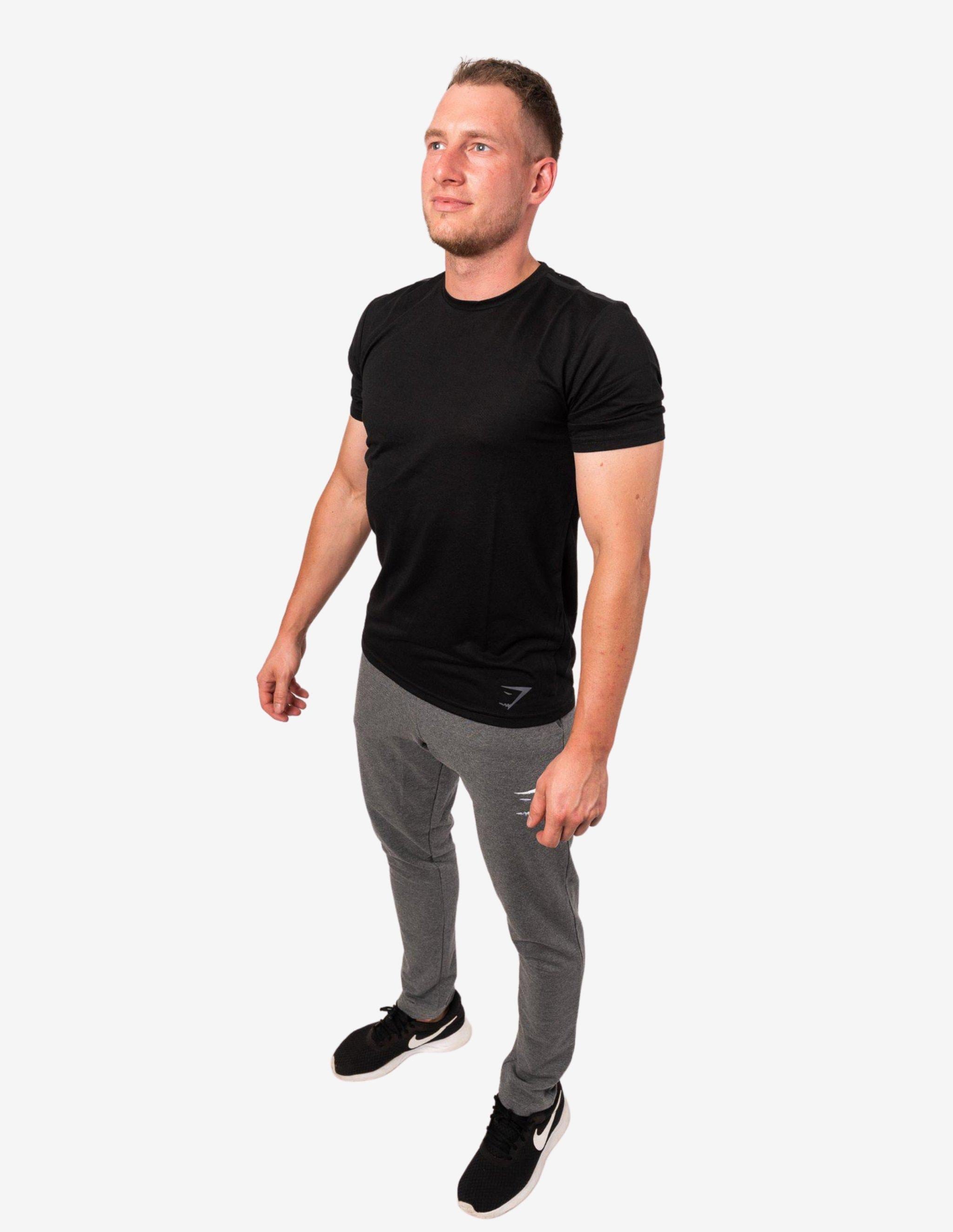 Solace LongLine Black-T-shirt Man-Gymshark-Guru Muscle