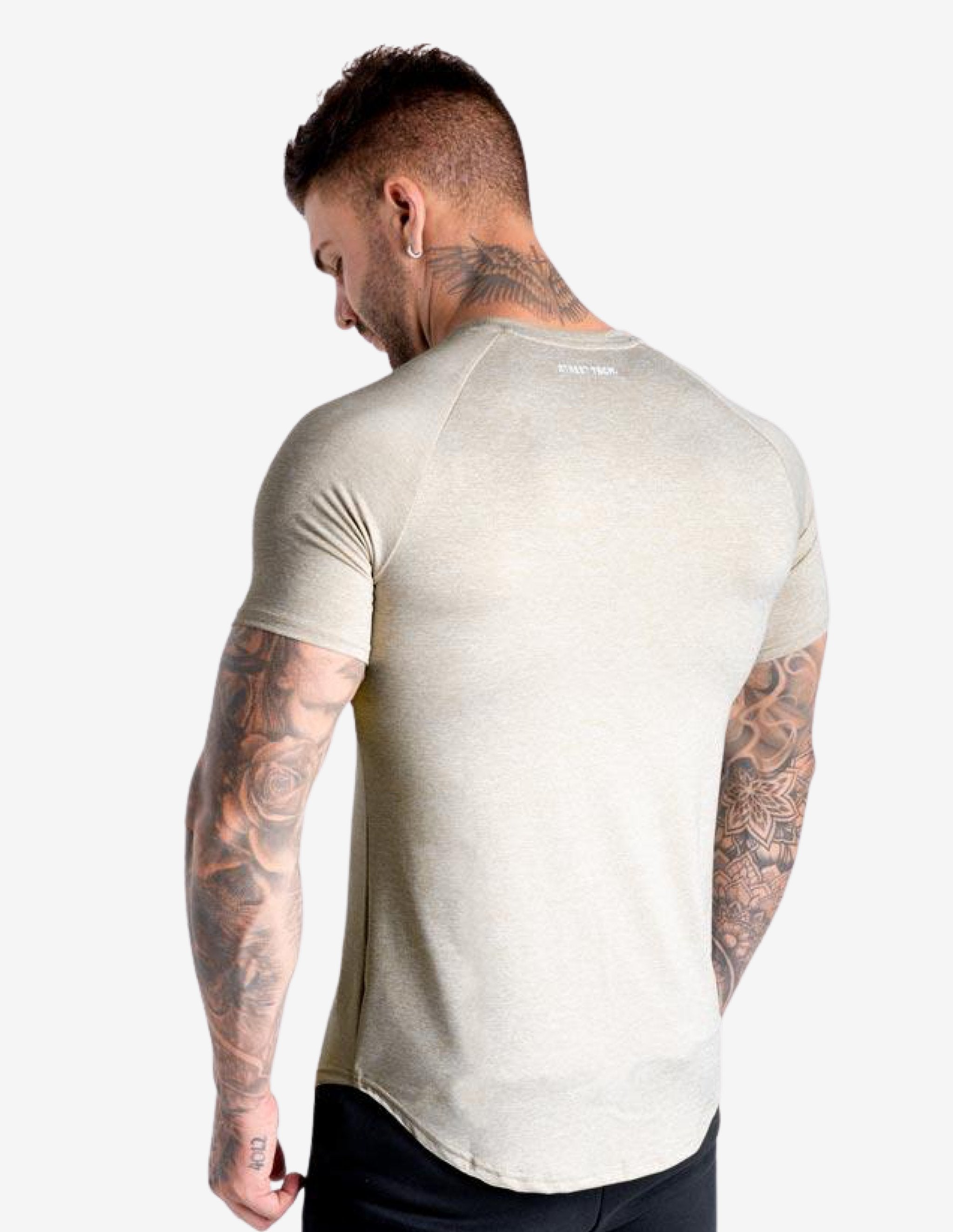 Street Tech. Tee - Beige Marl-T-shirt Man-Biink Athleisure-Guru Muscle