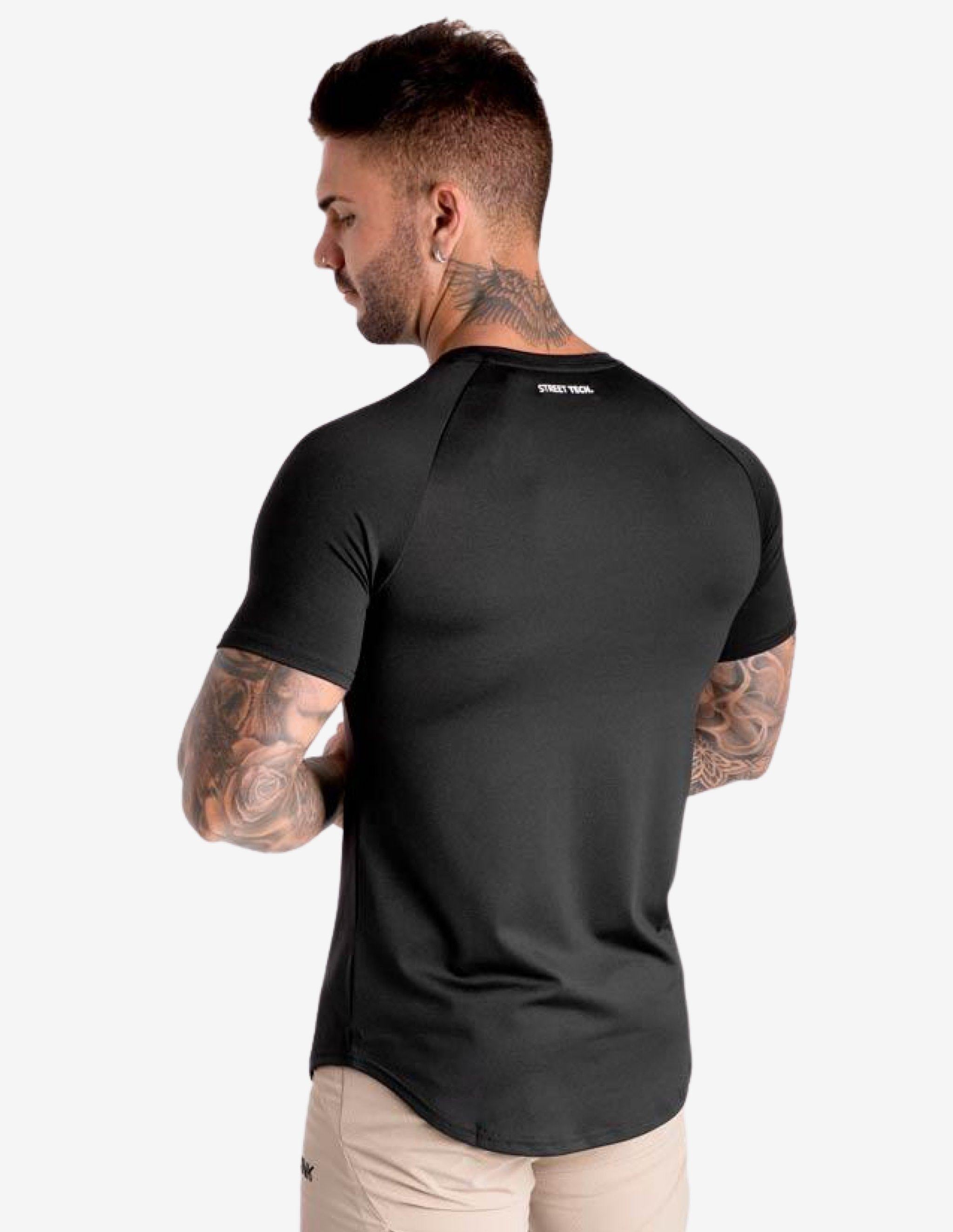 Street Tech. Tee - Black Marl-T-shirt Man-Biink Athleisure-Guru Muscle