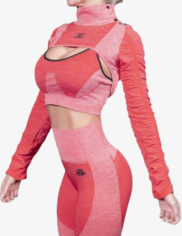 TELLUS Seamless VEST – RED-Crop Top-Body Engineers-Guru Muscle