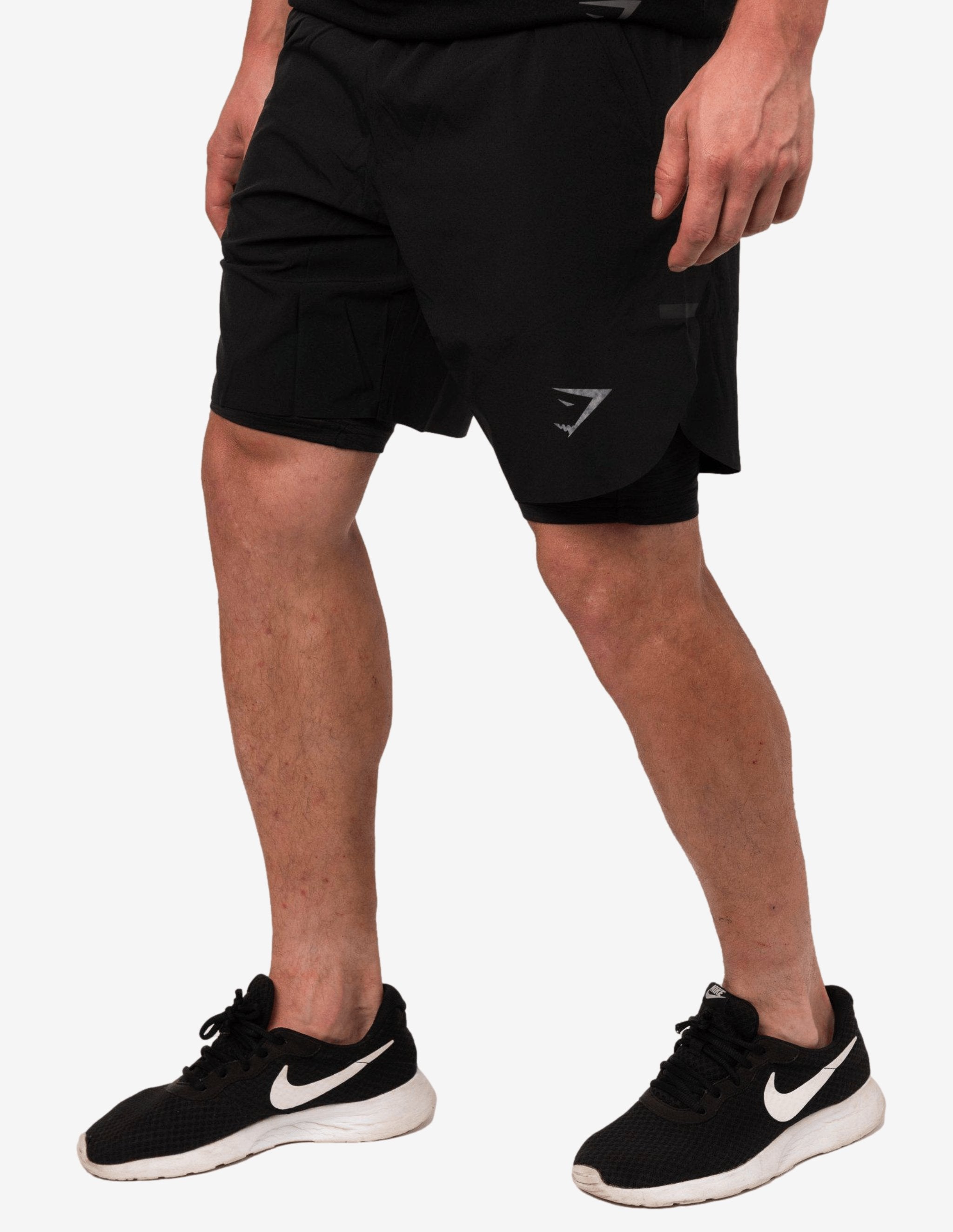 Two in One Shorts Black-Shorts Man-Gymshark-Guru Muscle