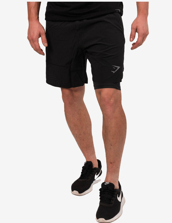 Two in One Shorts Black-Shorts Man-Gymshark-Guru Muscle