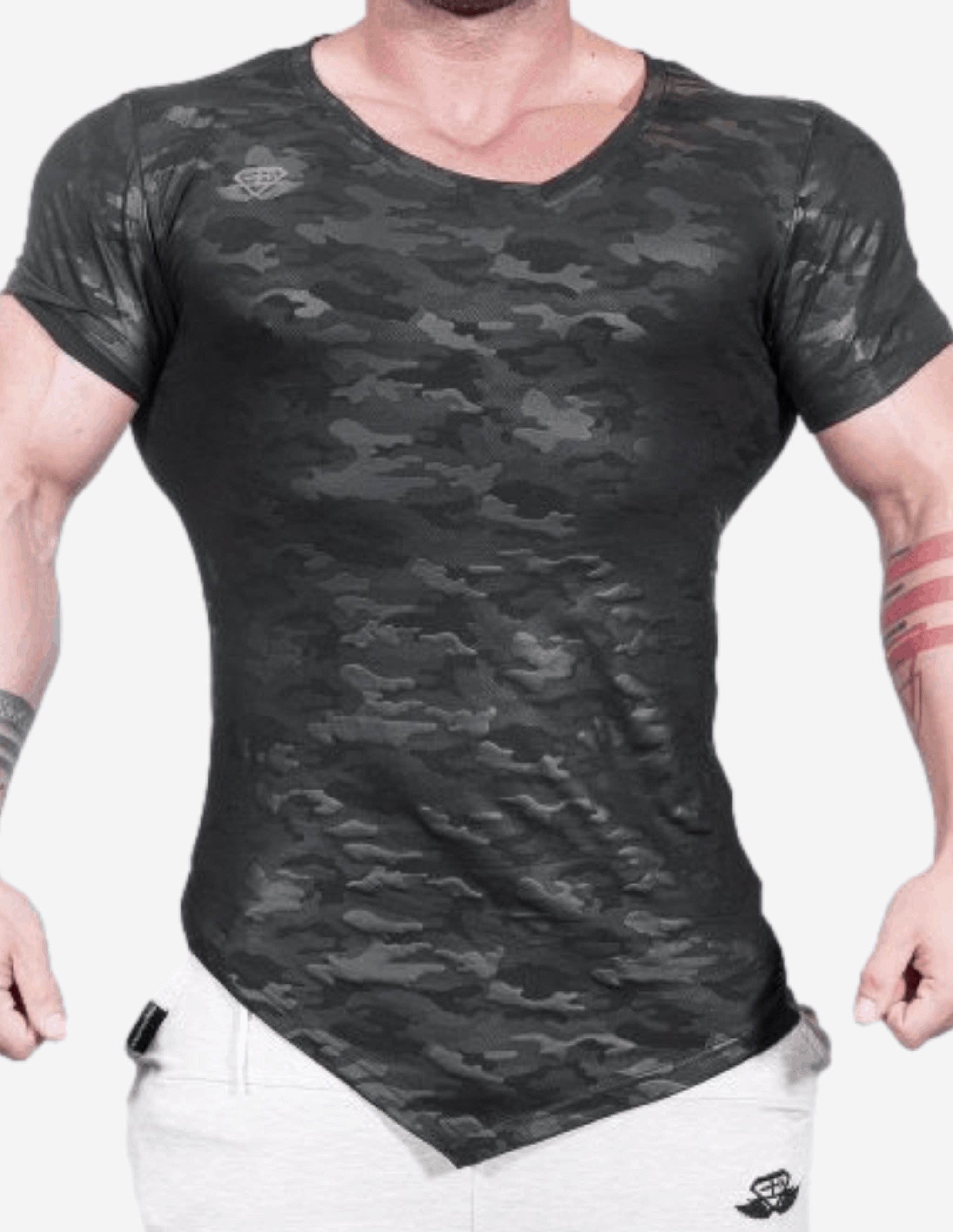 YUREI X Prometheus 4.0 – asymmetric V neck-T-shirt Man-Body Engineers-Guru Muscle