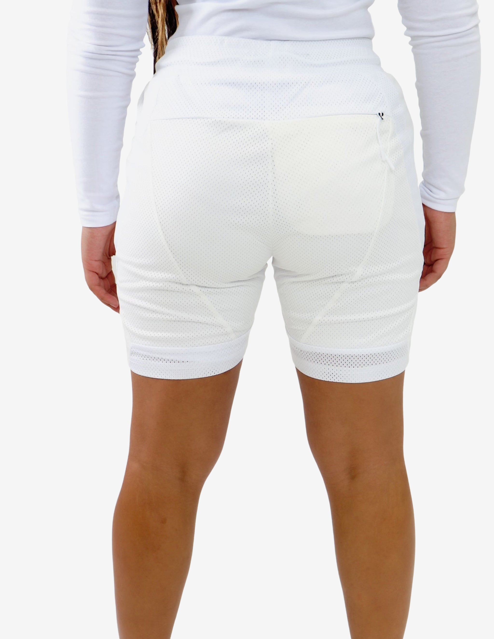Mesh Panel 2-in-1  Shorts - White / Off White